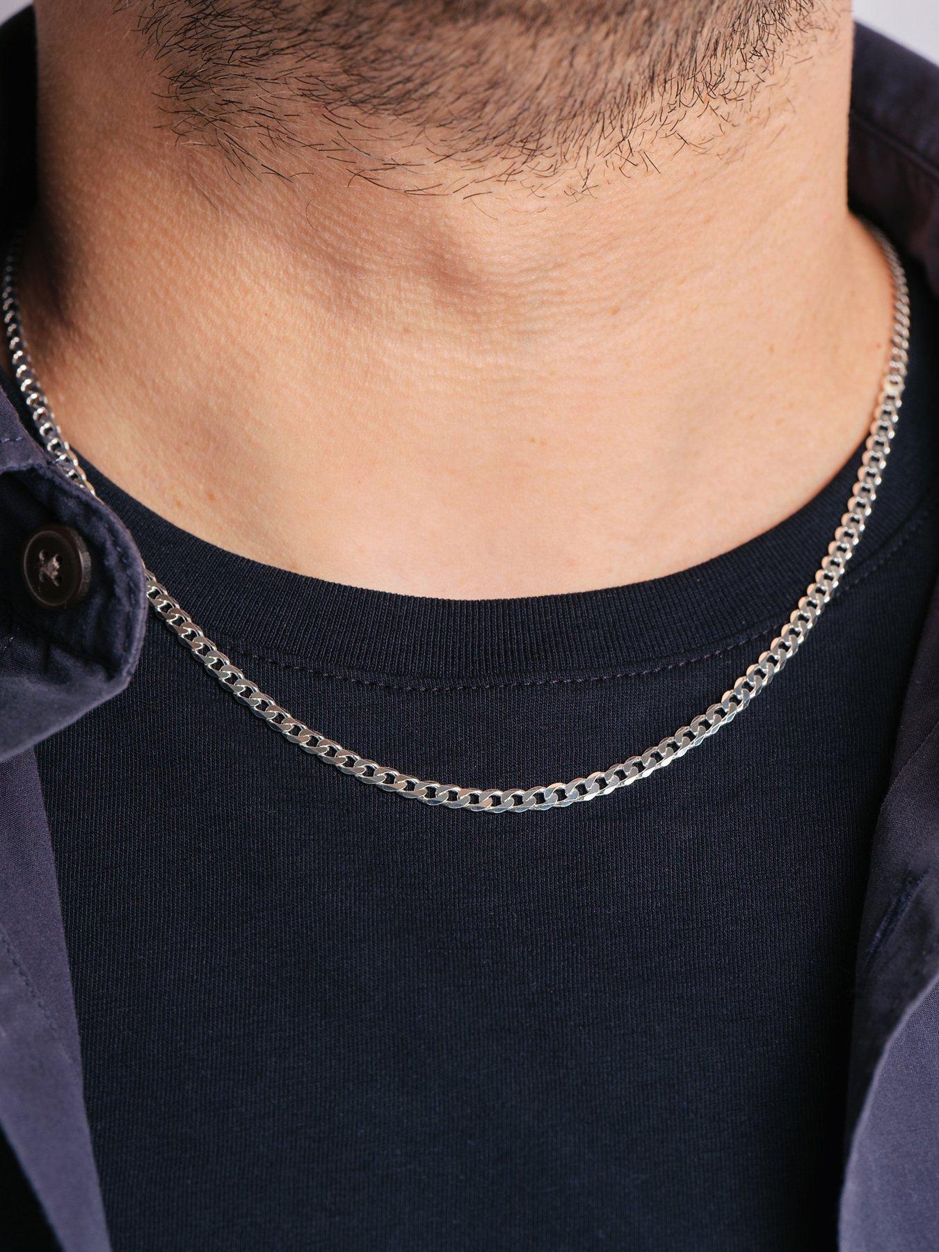 Image 6 of 6 of The Love Collection Sterling Silver Curb Chain (3.5mm) Necklace 20 inch