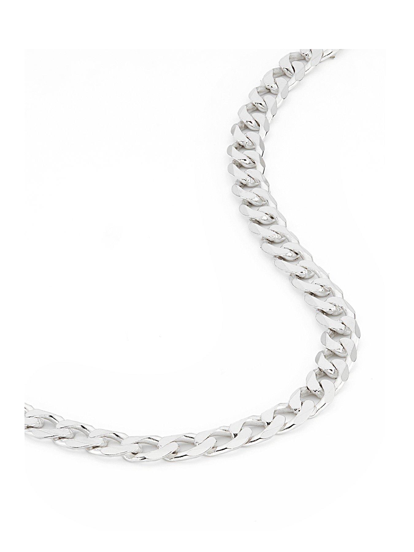  image of the-love-collection-sterling-silver-curb-chain-43mm-necklace-24-inch