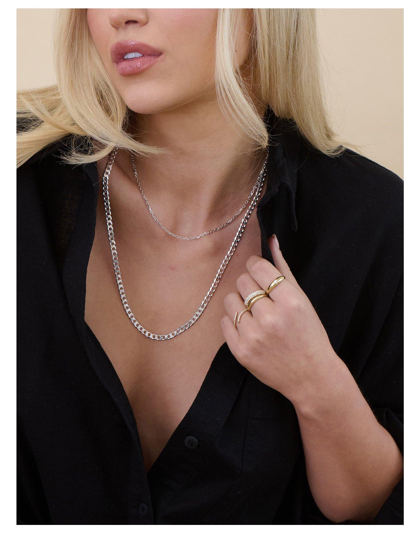 Image 1 of 6 of The Love Collection Sterling Silver 4.3mm Curb Chain Necklace