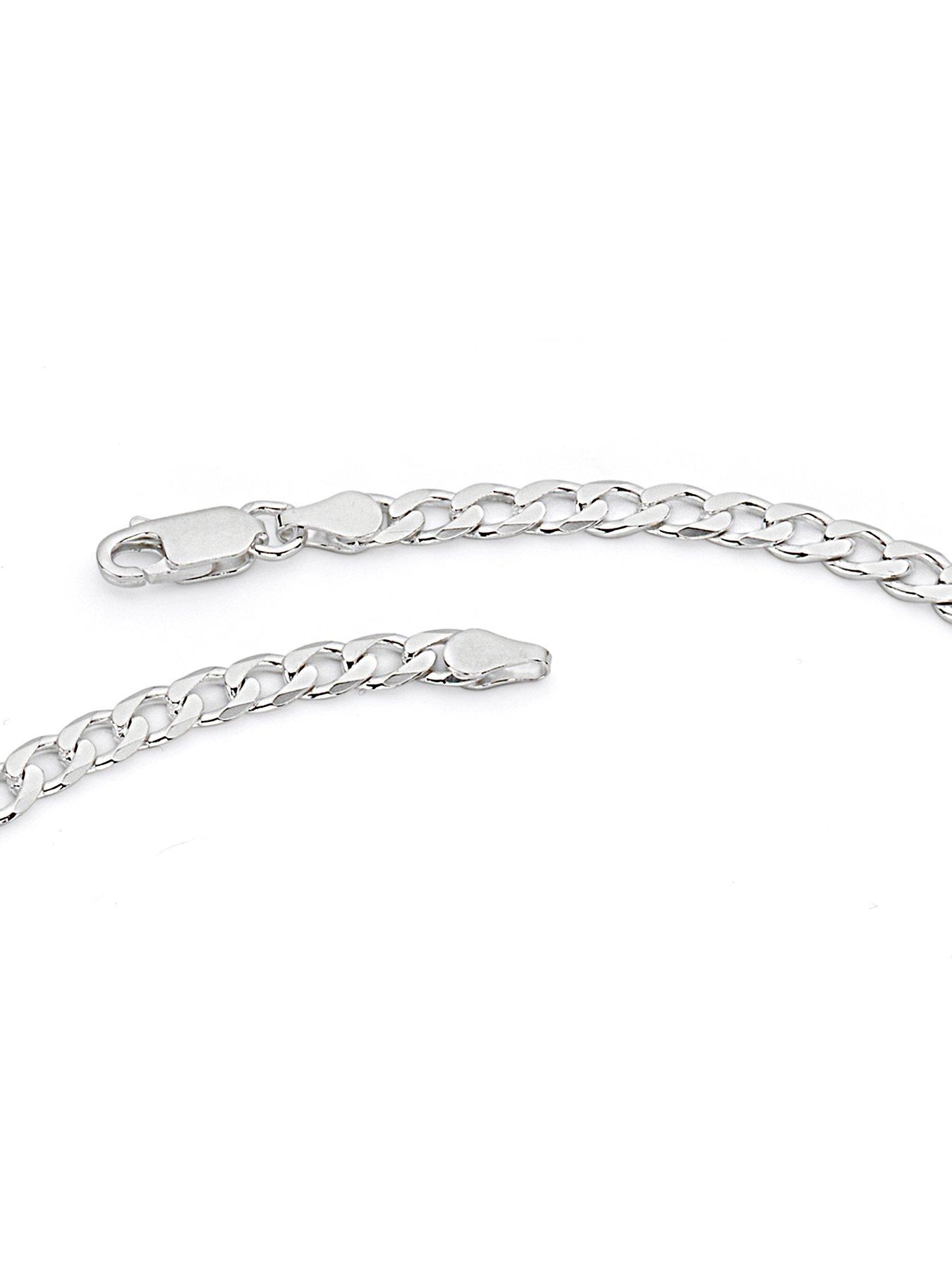 image of the-love-collection-sterling-silver-curb-chain-43mm-necklace-24-inch