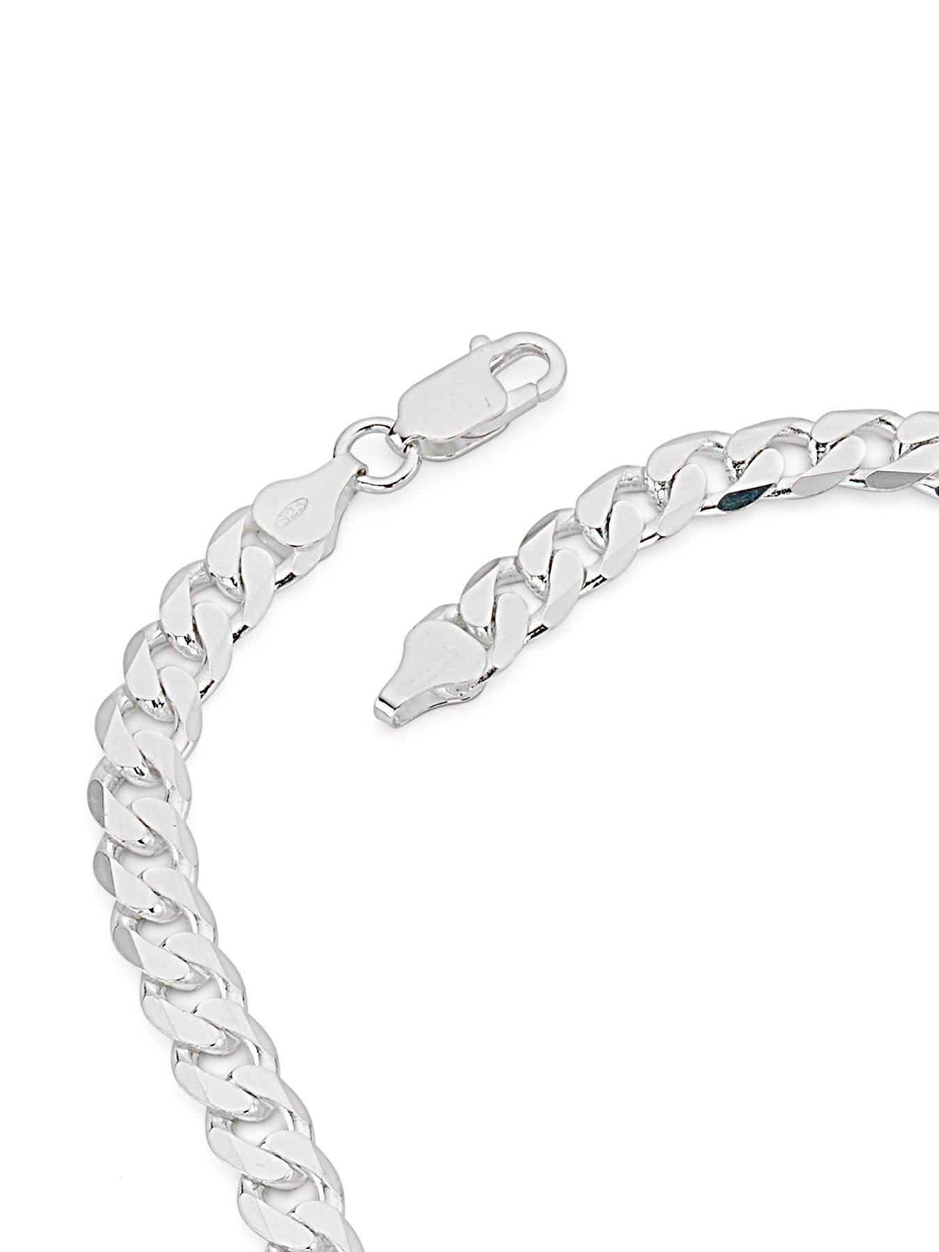 Image 4 of 5 of The Love Collection Sterling Silver Curb Chain (7mm) Necklace 22 inch
