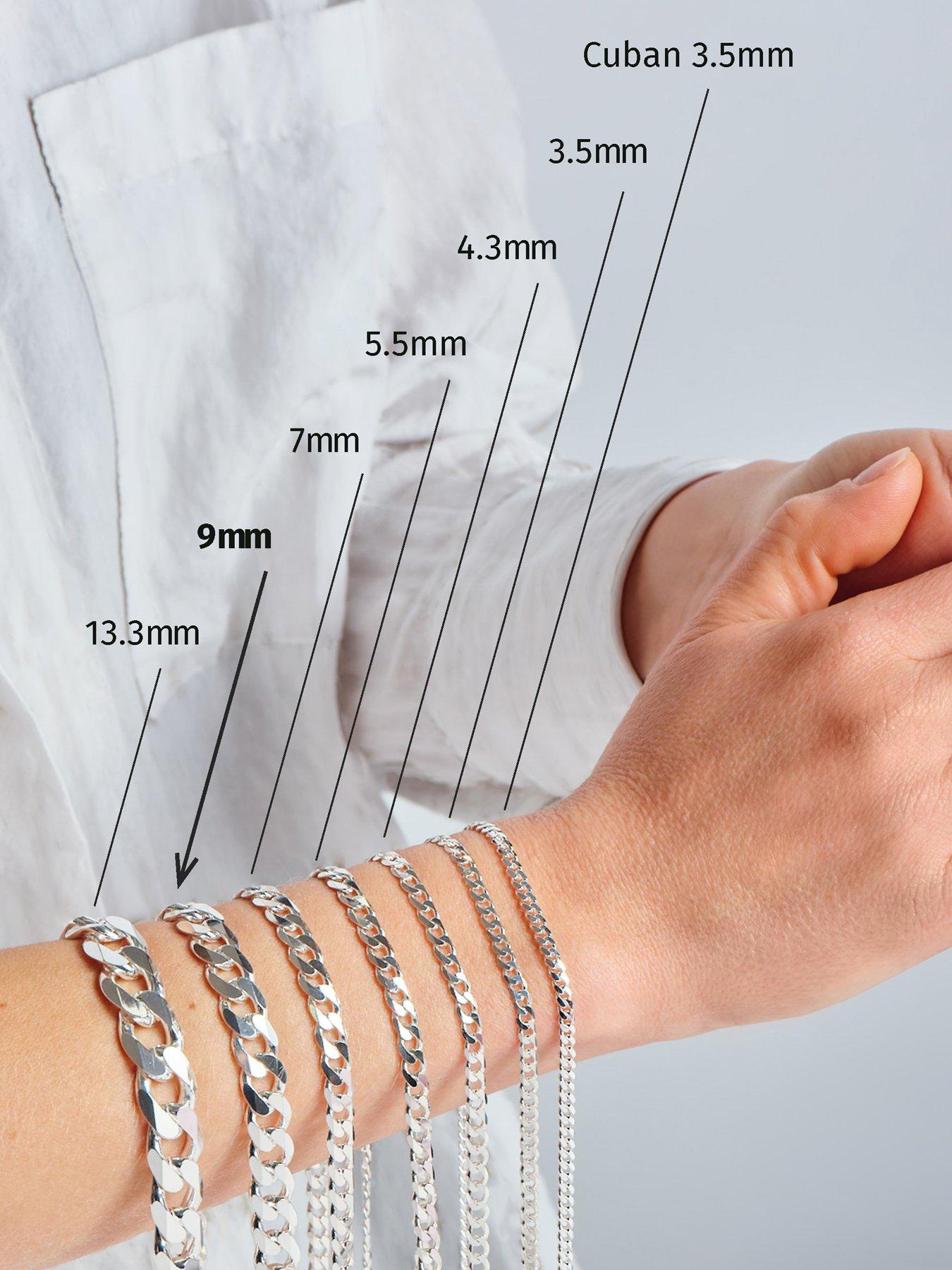 Image 5 of 5 of The Love Collection Sterling Silver Curb Chain (9mm) Necklace 22 inch