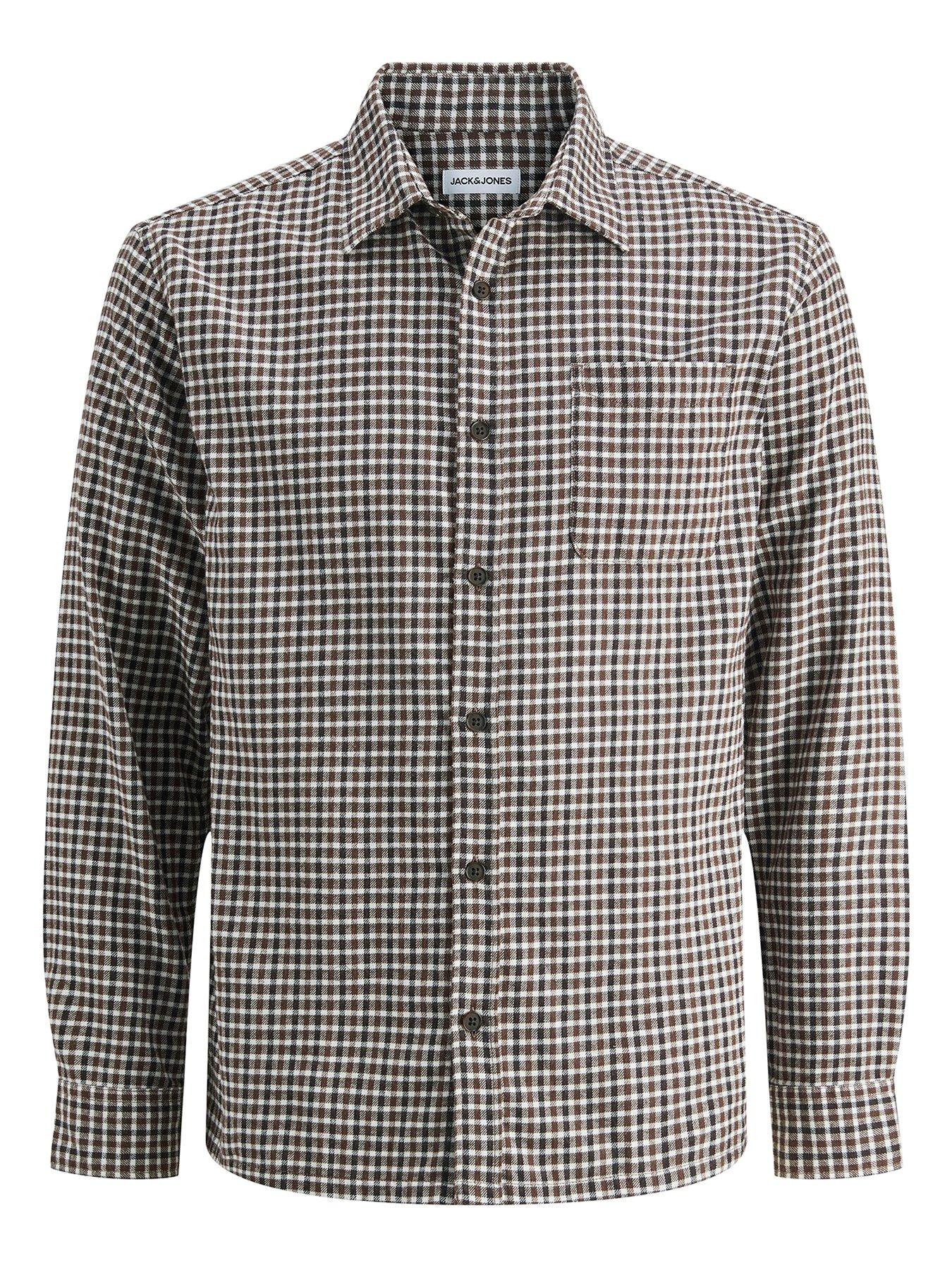 undefined Boys James Check Long Sleeve Shirt - Navy Blazer