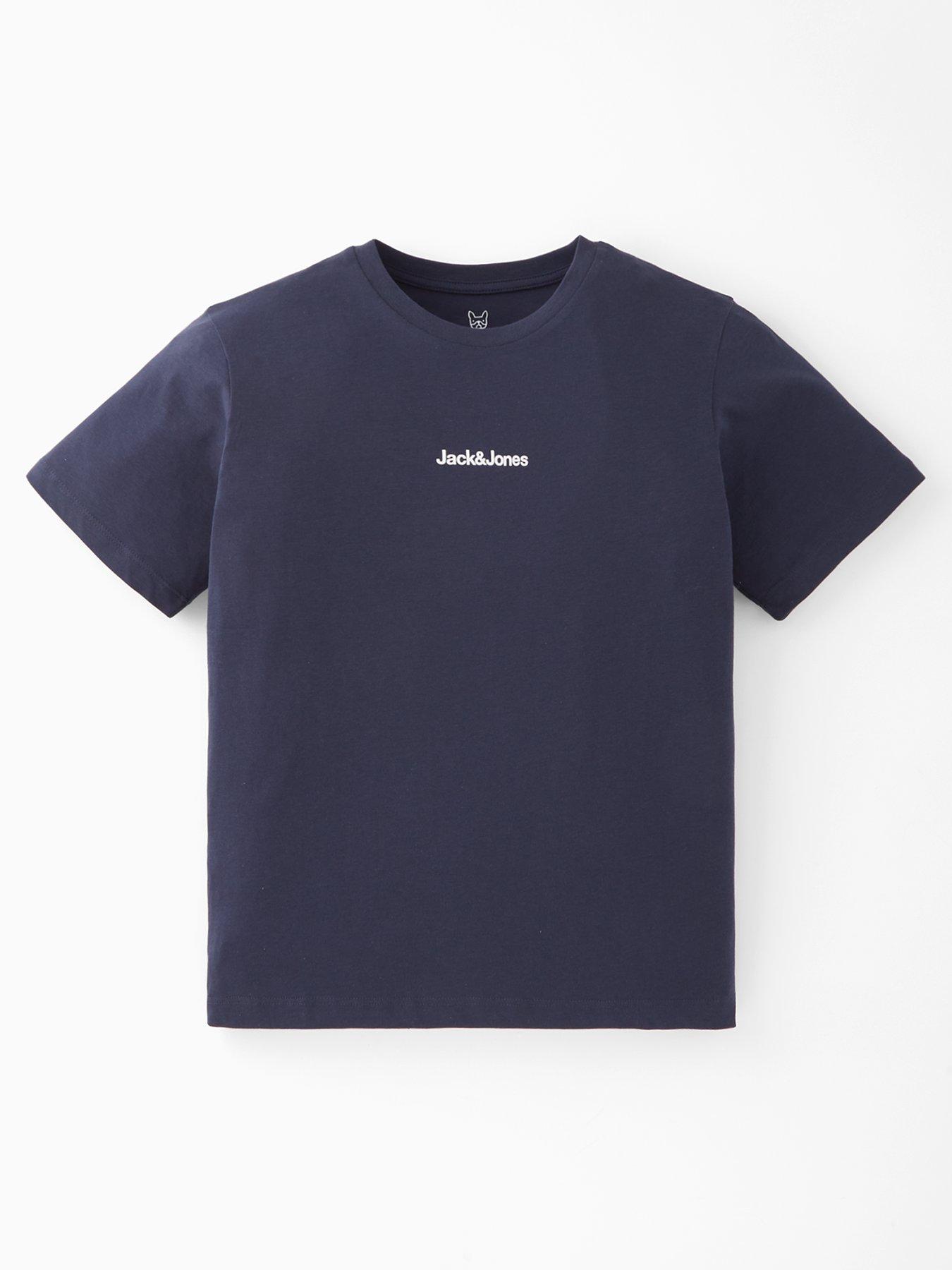undefined Boys Mountain Back Print Short Sleeve T-Shirt - Navy