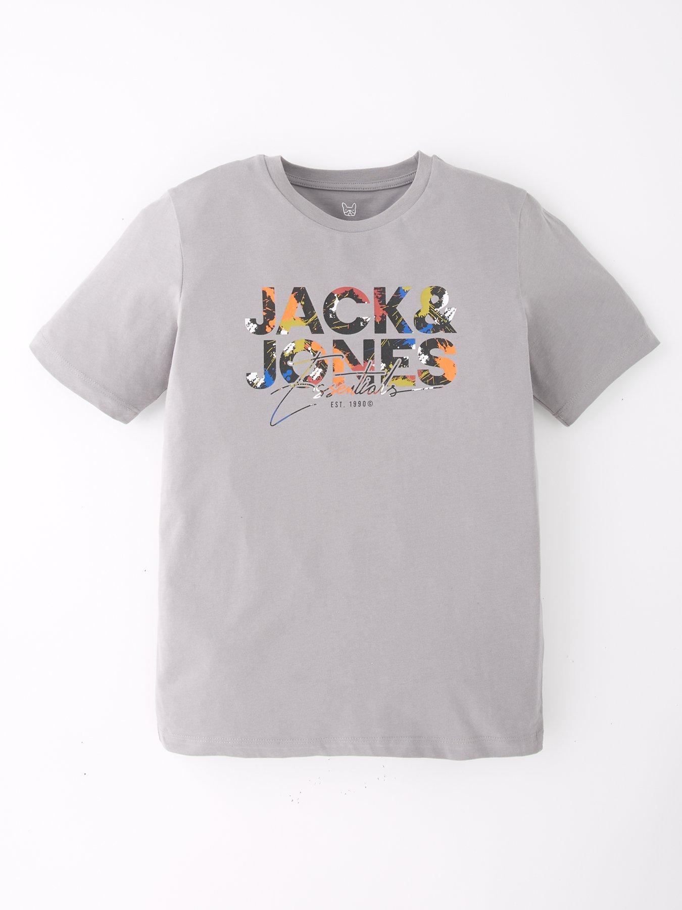 Image 2 of 6 of Jack & Jones Junior Boys Short Sleeve T-shirt - Ultimate - Grey