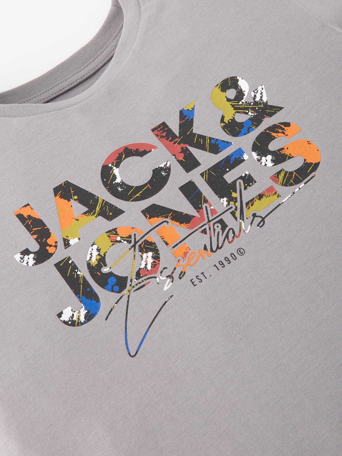 Image 4 of 6 of Jack & Jones Junior Boys Short Sleeve T-shirt - Ultimate - Grey