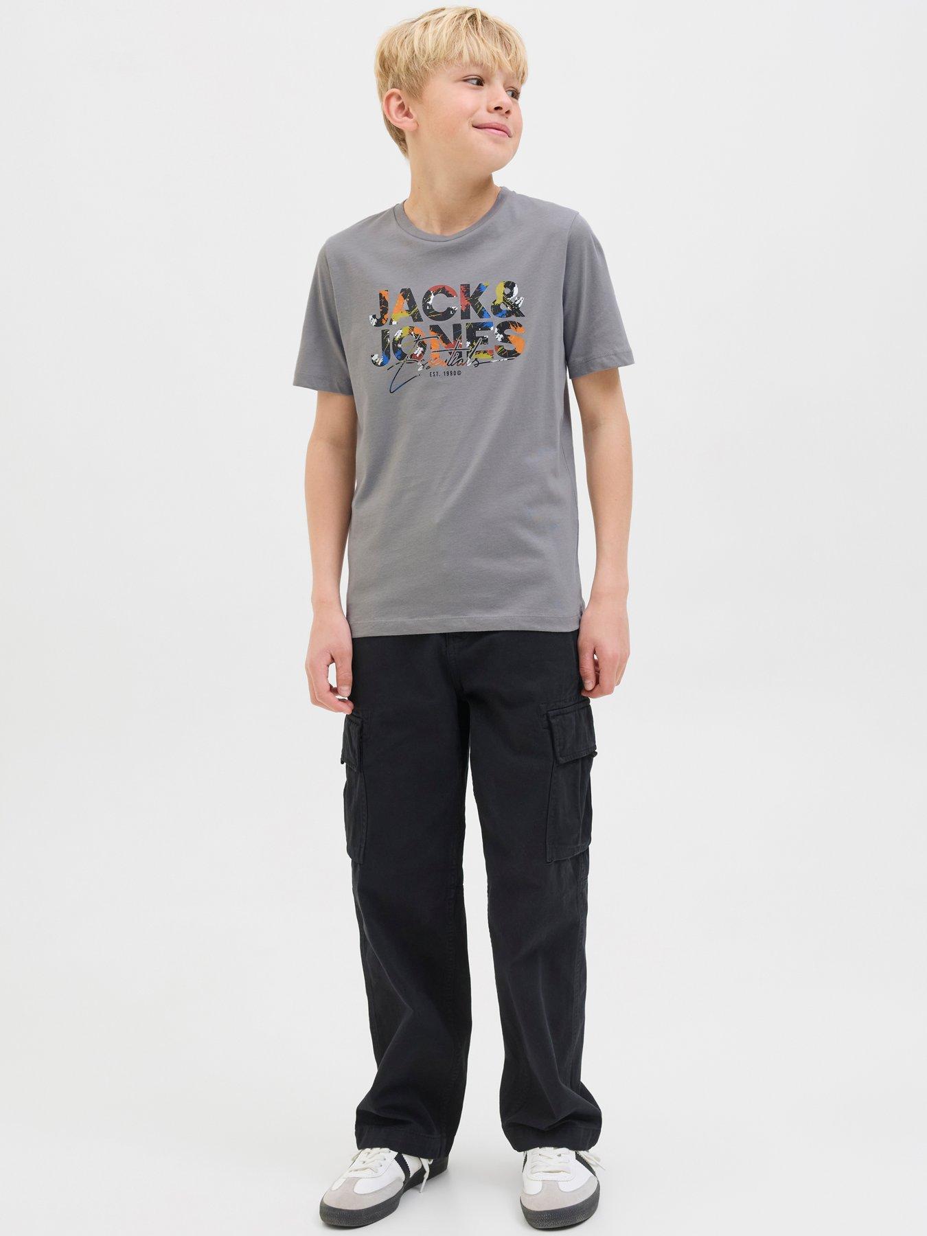 Image 6 of 6 of Jack & Jones Junior Boys Short Sleeve T-shirt - Ultimate - Grey