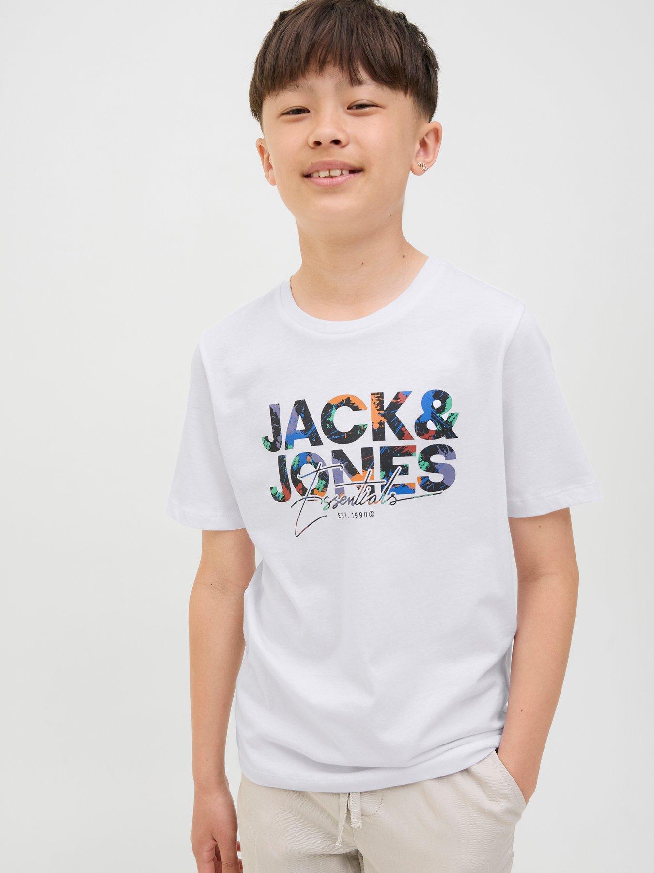 Image 1 of 6 of Jack & Jones Junior Boys Short Sleeve T-Shirt - White