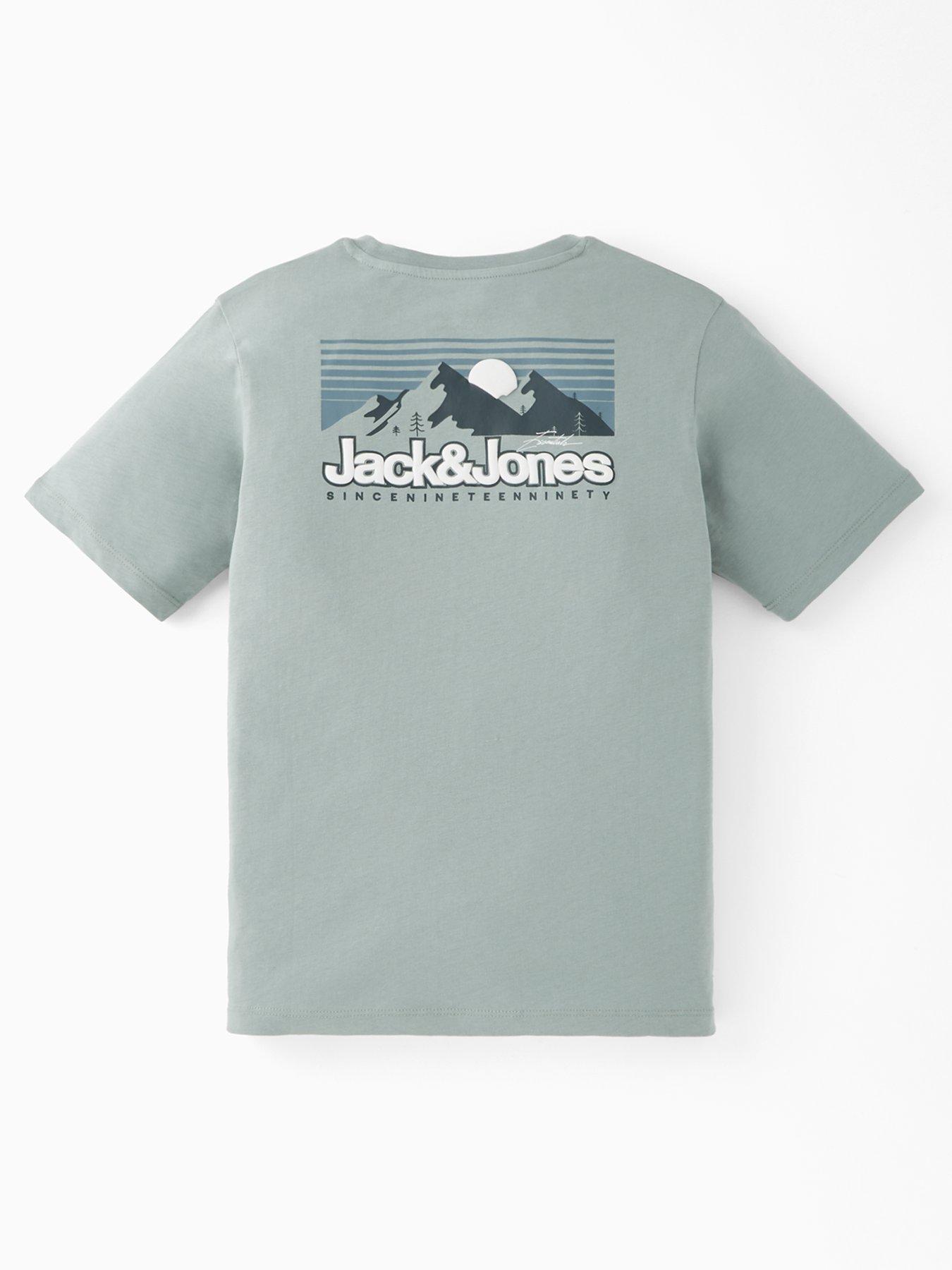 undefined Boys Mountain Back Print Short Sleeve T-Shirt- Green