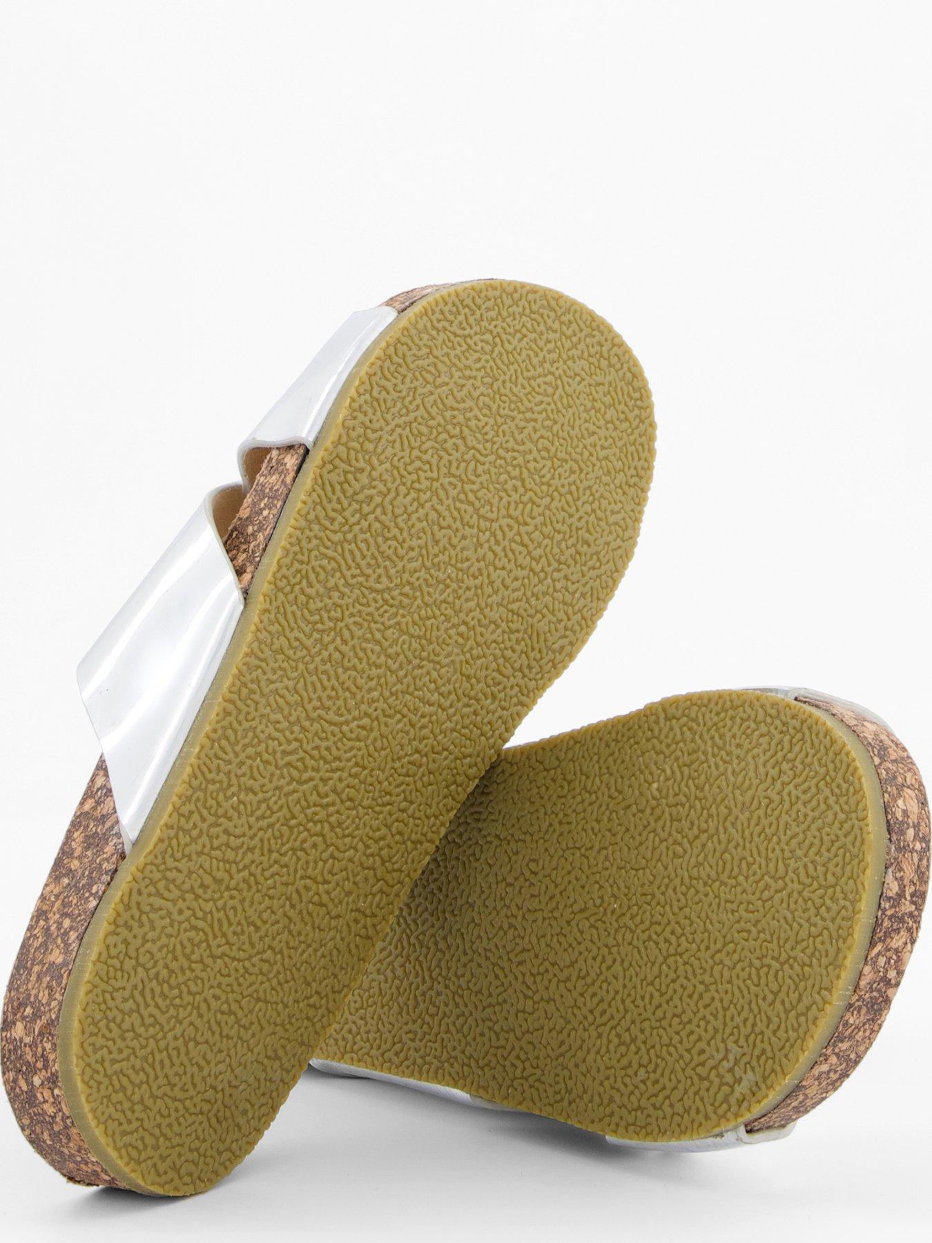  image of the-very-collection-metallic-cross-over-cork-bed-slider-silver