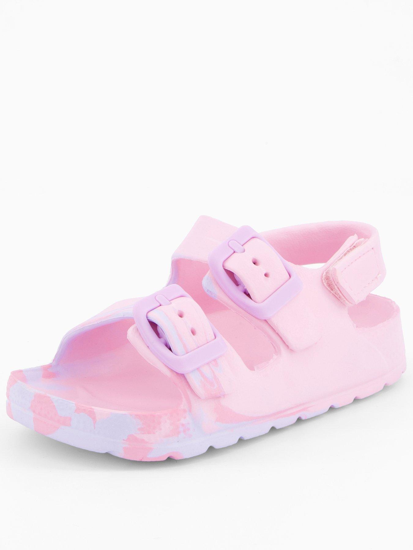 Image 1 of 6 of The Very Collection Two Strap Sandals - Pastel Pink