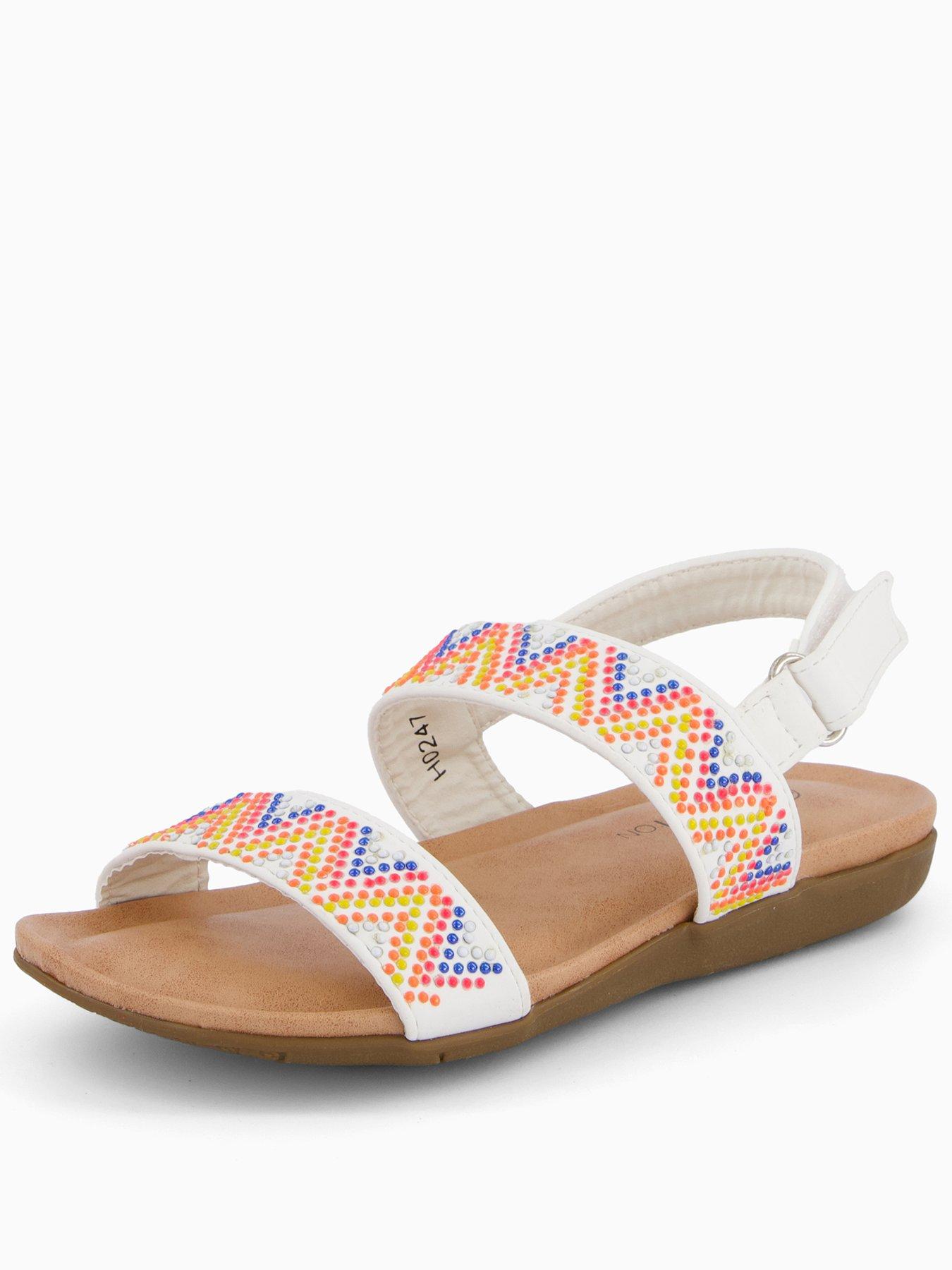 The Very Collection Embellished Strappy Sandal - White