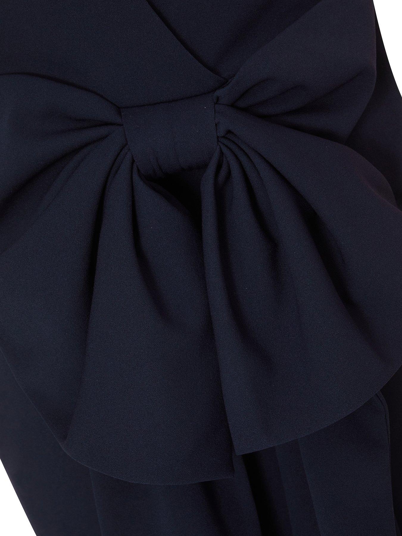  image of quiz-navy-bow-back-midi-dress
