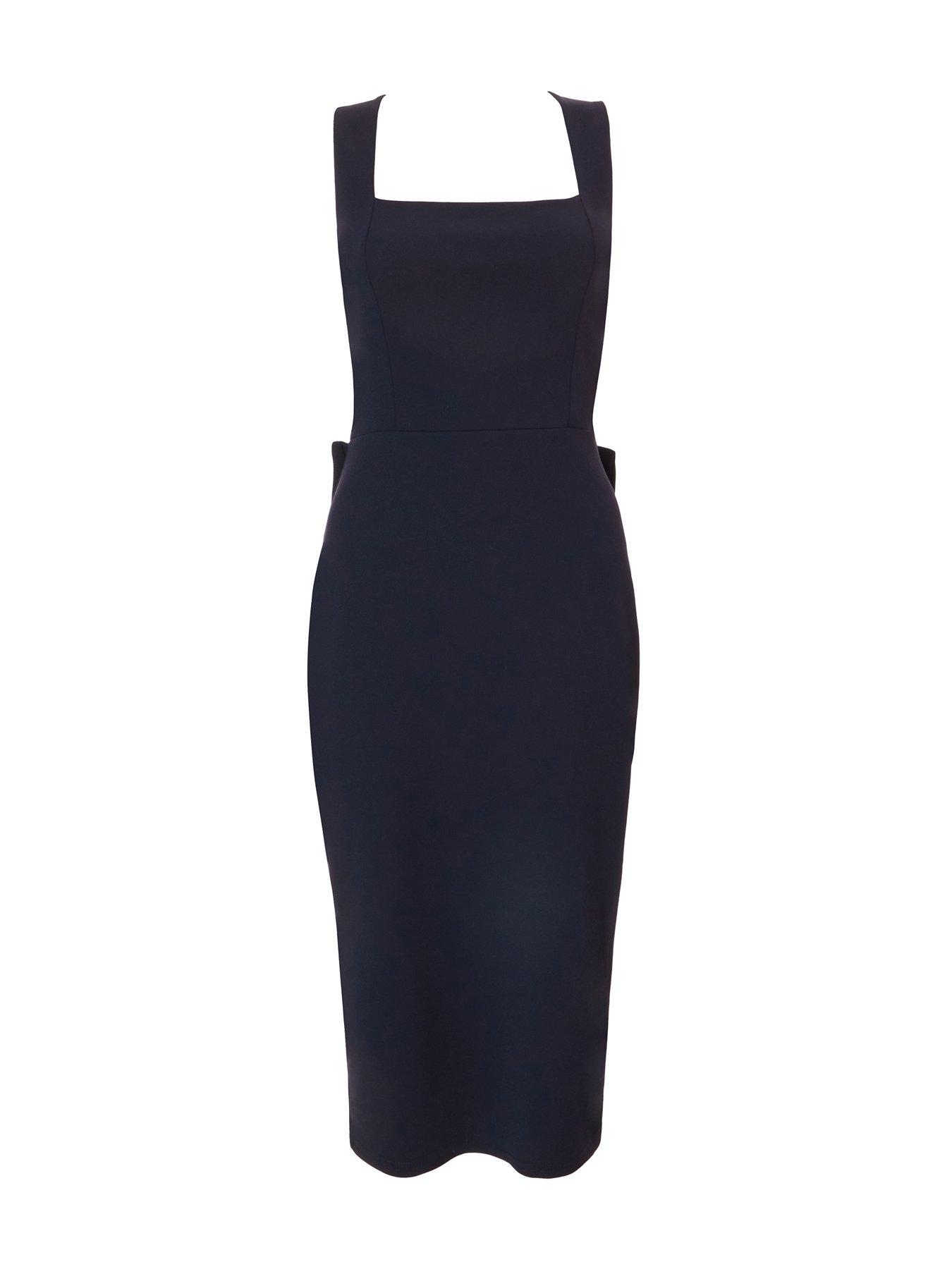  image of quiz-navy-bow-back-midi-dress
