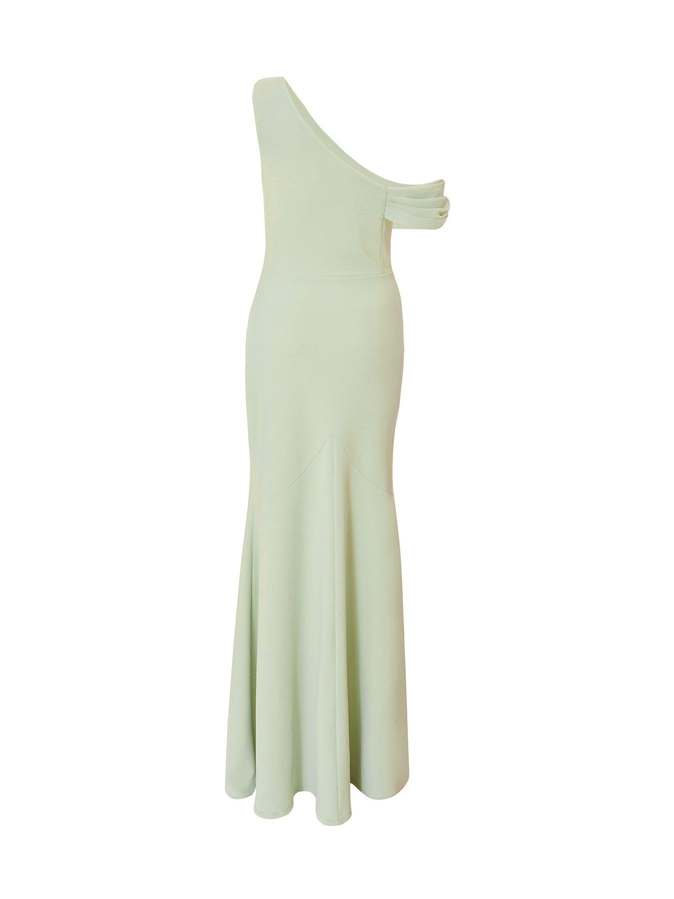 Quiz Sage Asymmetric Cowl Neck Maxi Dress | Littlewoods