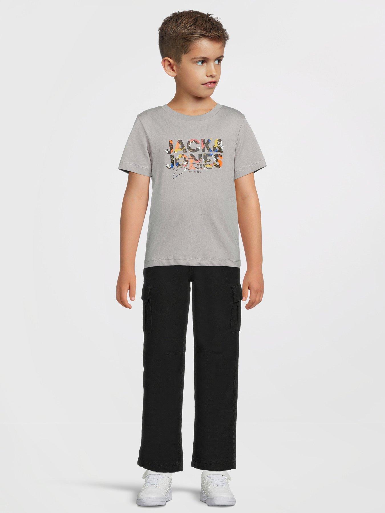 Image 3 of 5 of Jack & Jones Mini Younger Boys Short Sleeve T-Shirt - Ultimate - Grey