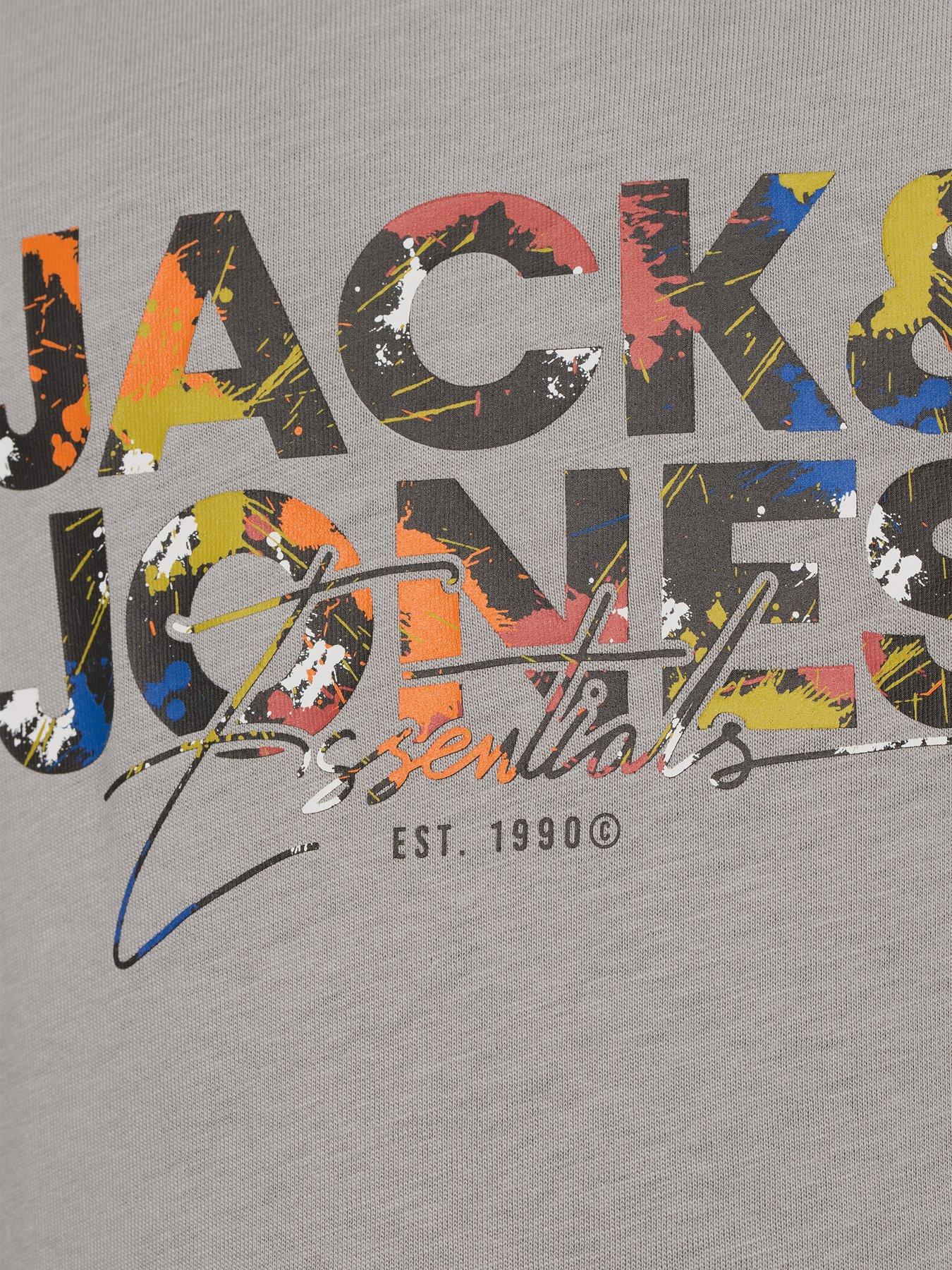 Image 4 of 5 of Jack & Jones Mini Younger Boys Short Sleeve T-Shirt - Ultimate - Grey
