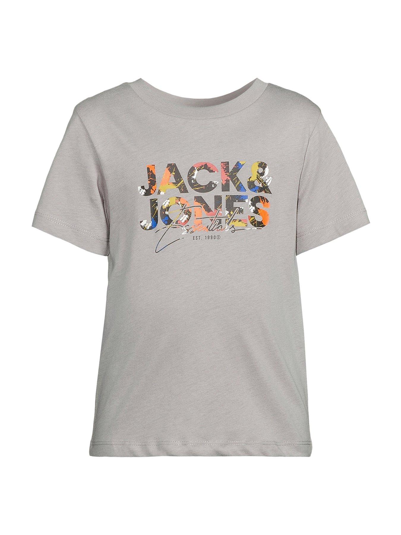 Image 5 of 5 of Jack & Jones Mini Younger Boys Short Sleeve T-Shirt - Ultimate - Grey