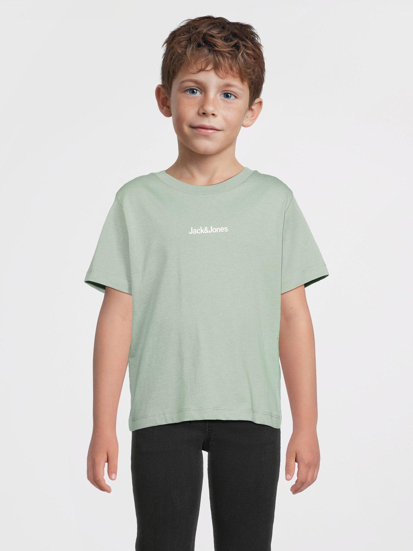undefined Younger Boys Mountain Back Print Short Sleeve T-shirt - Iceberg Green