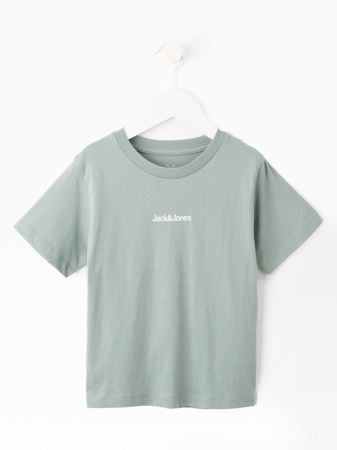 undefined Younger Boys Mountain Back Print Short Sleeve T-shirt - Iceberg Green