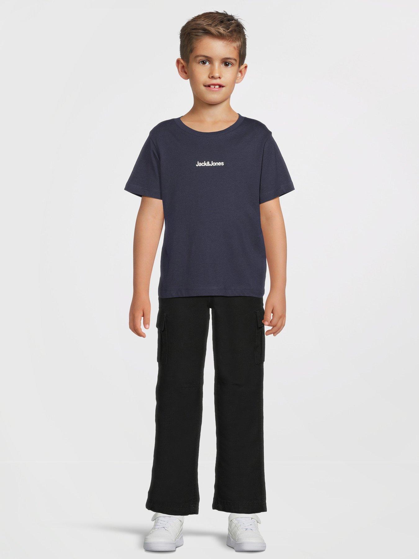 Image 3 of 5 of Jack & Jones Mini Younger Boys Mountain Back Print Short Sleeve T-shirt - Navy