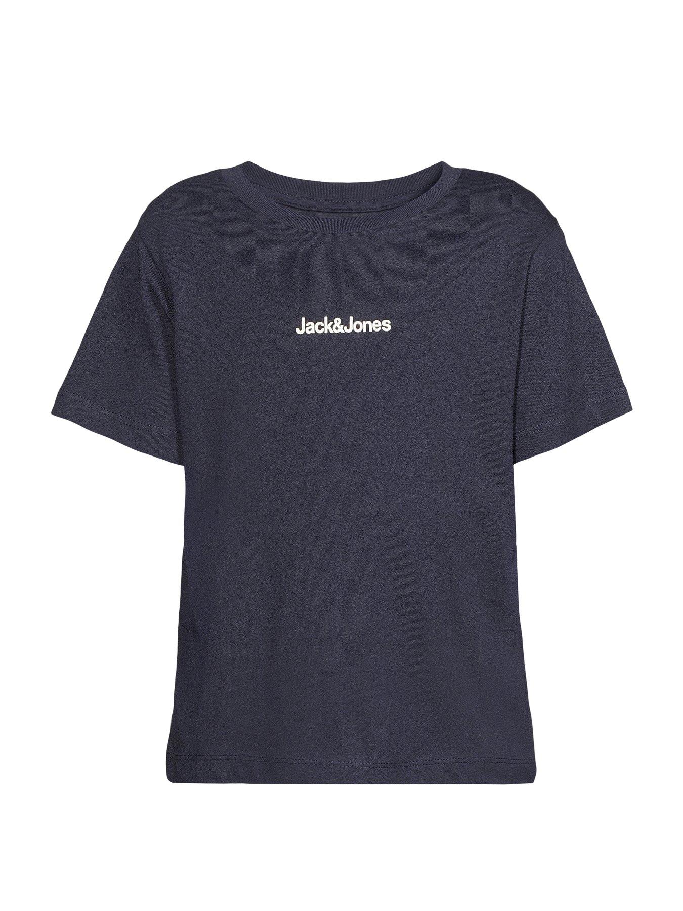 Image 5 of 5 of Jack & Jones Mini Younger Boys Mountain Back Print Short Sleeve T-shirt - Navy