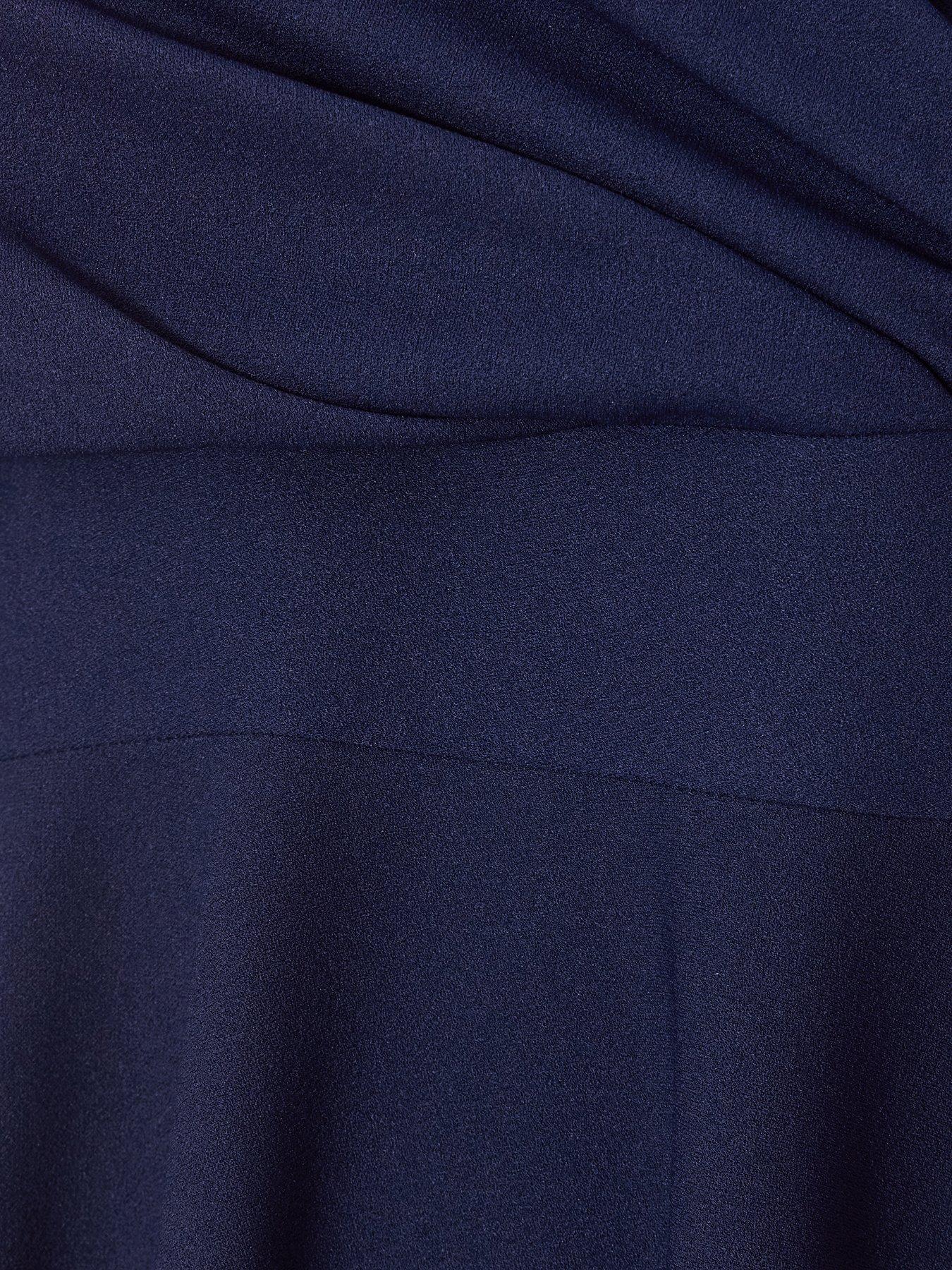  image of quiz-curve-navy-bardot-midi-dress