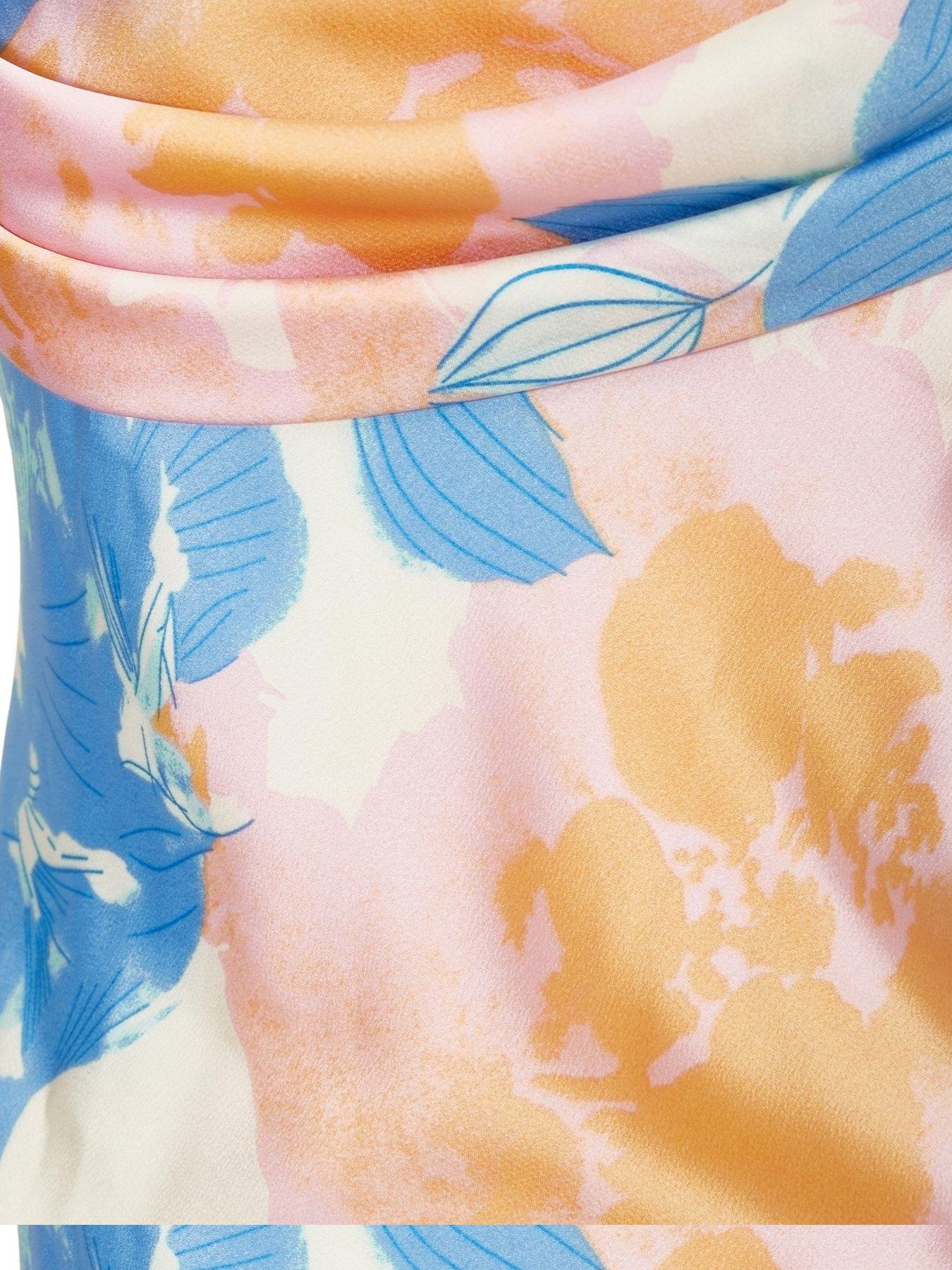  image of quiz-blue-floral-print-satin-midaxi-dress