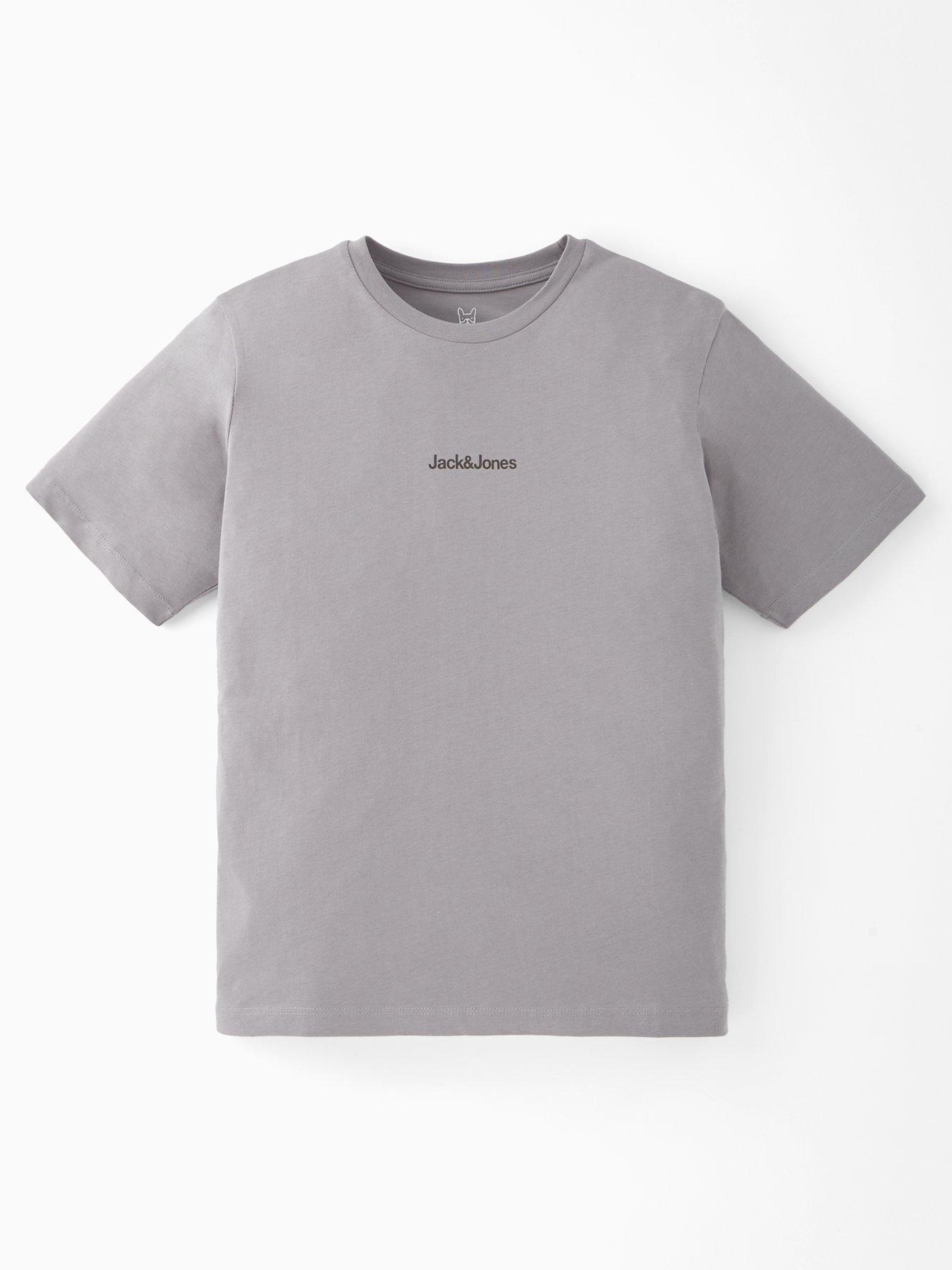 undefined Boys Mountain Back Print Short Sleeve T-Shirt - Grey