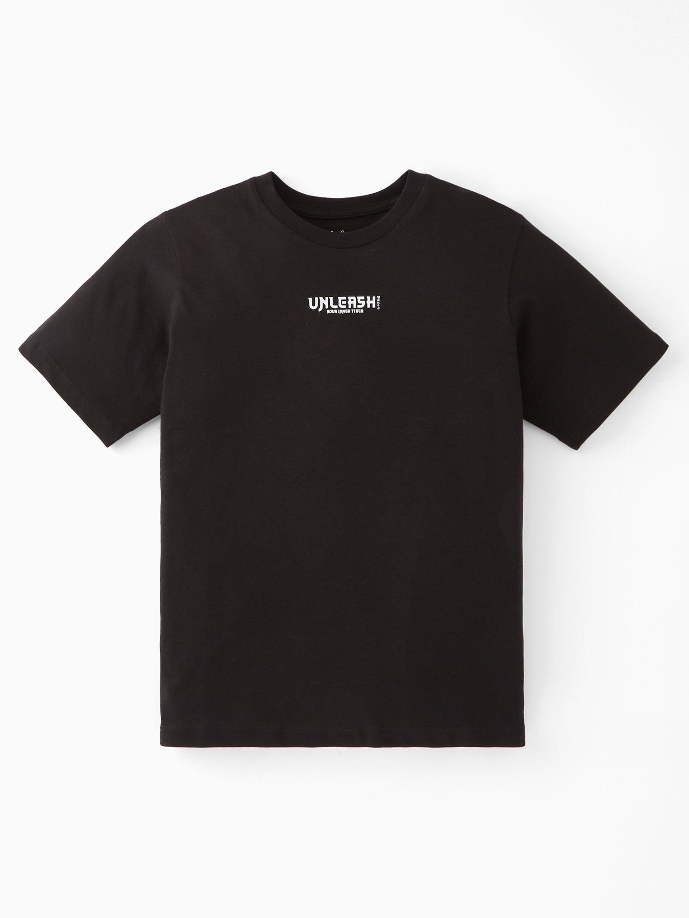 undefined Boys Miko Back Print Short Sleeve T-Shirt - Black
