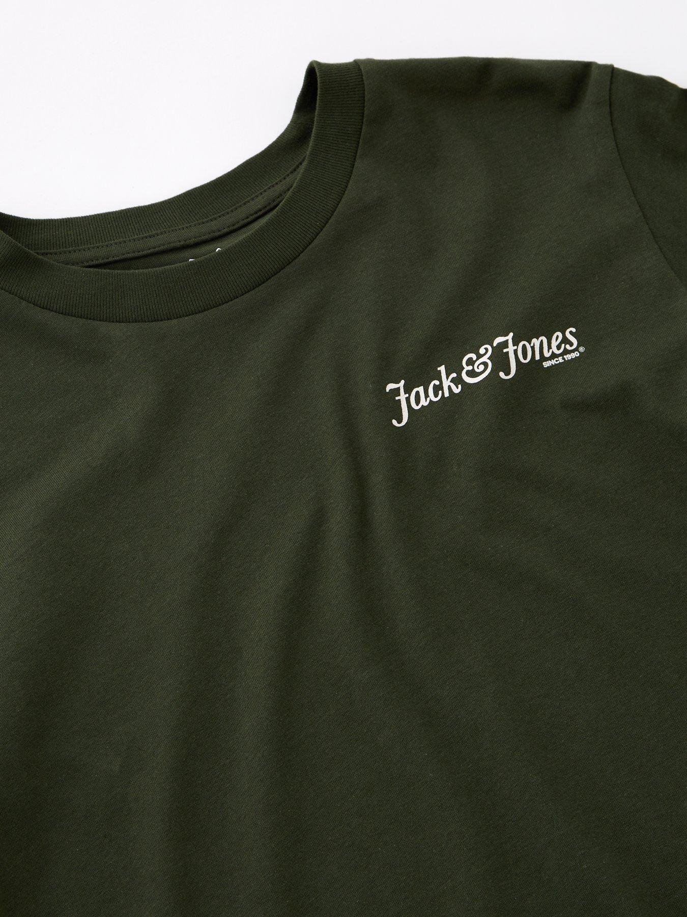  image of jack-jones-junior-boys-yuki-studio-back-print-short-sleeve-t-shirt-khaki