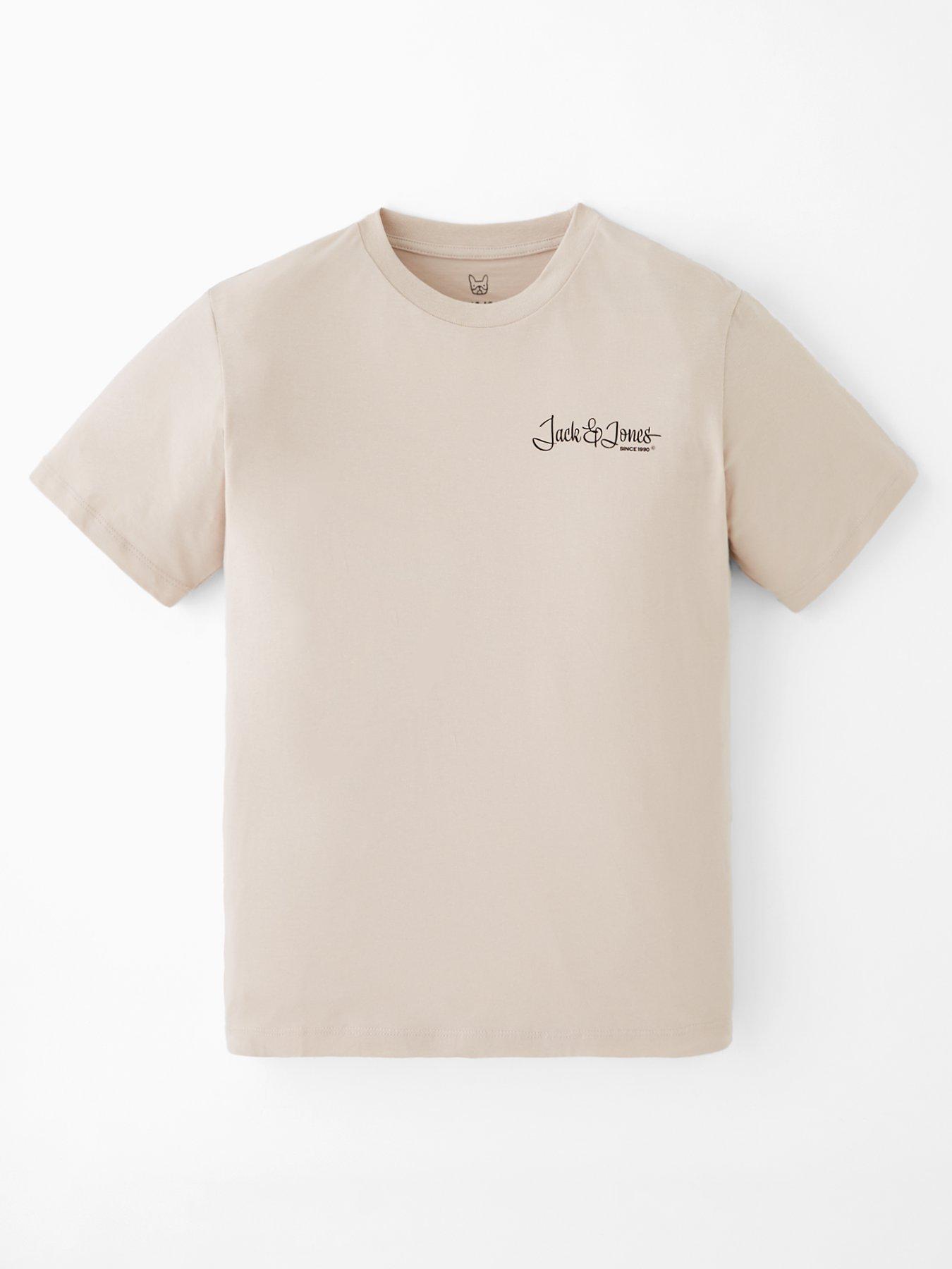 back image of jack-jones-junior-boys-yuki-studio-back-print-short-sleeve-t-shirt-beige