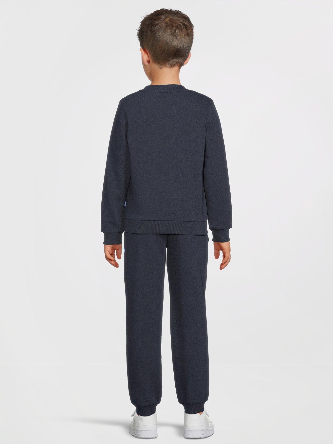  image of jack-jones-mini-younger-boys-2-piece-logo-sweat-joggers-navy
