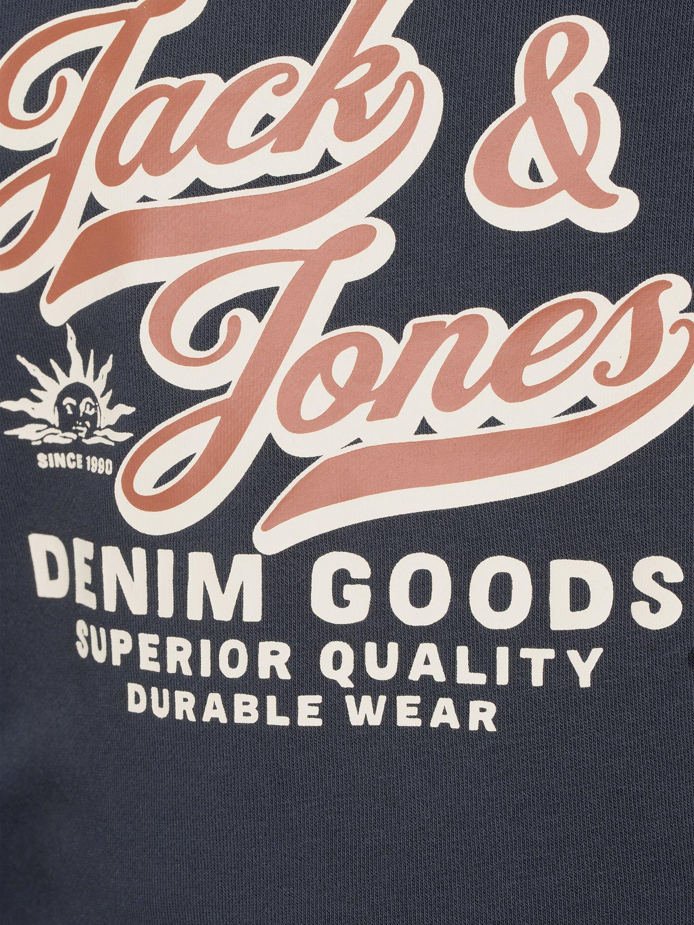  image of jack-jones-mini-younger-boys-2-piece-logo-sweat-joggers-navy