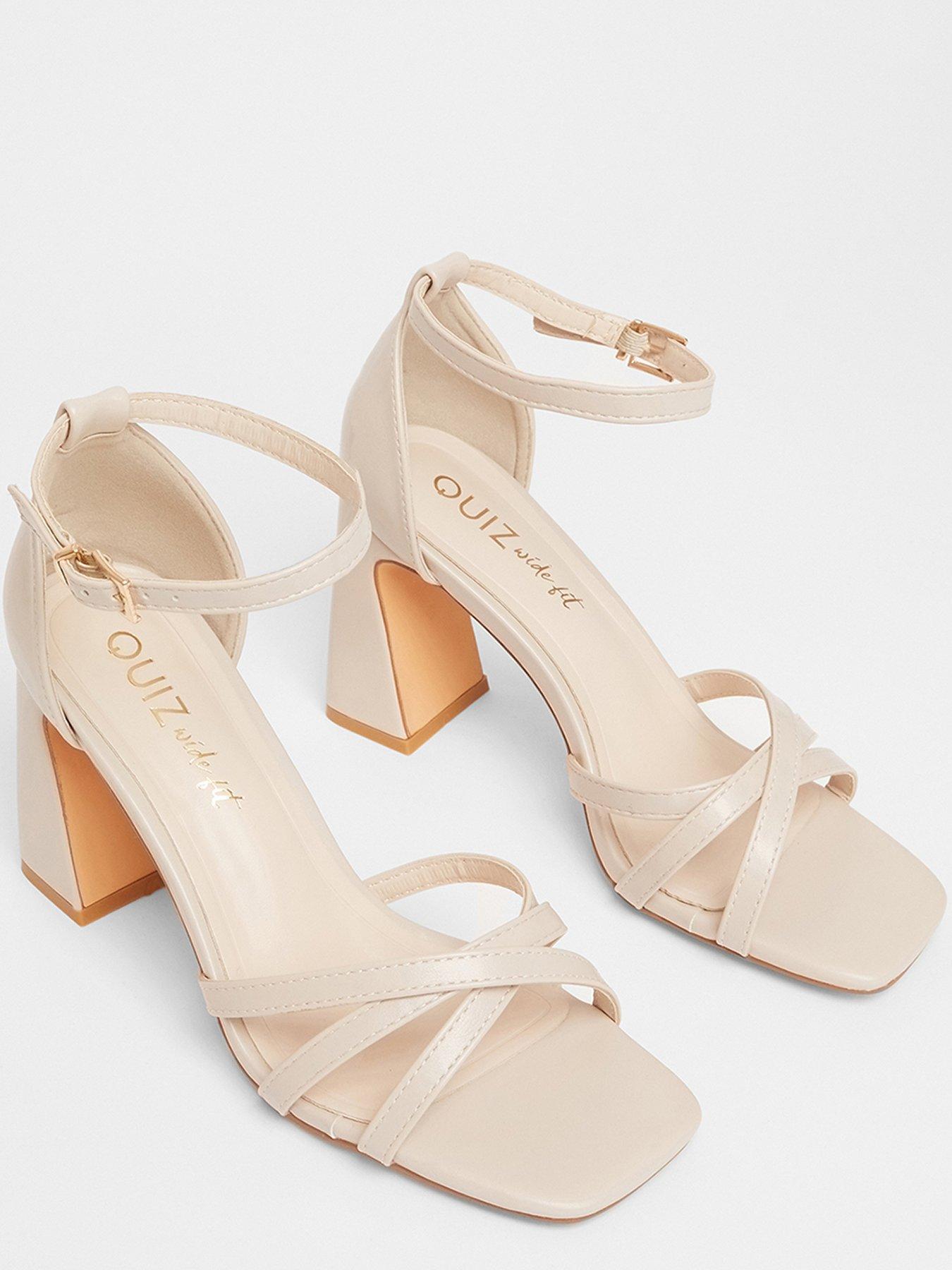  image of quiz-wide-fit-nude-faux-leather-block-heels