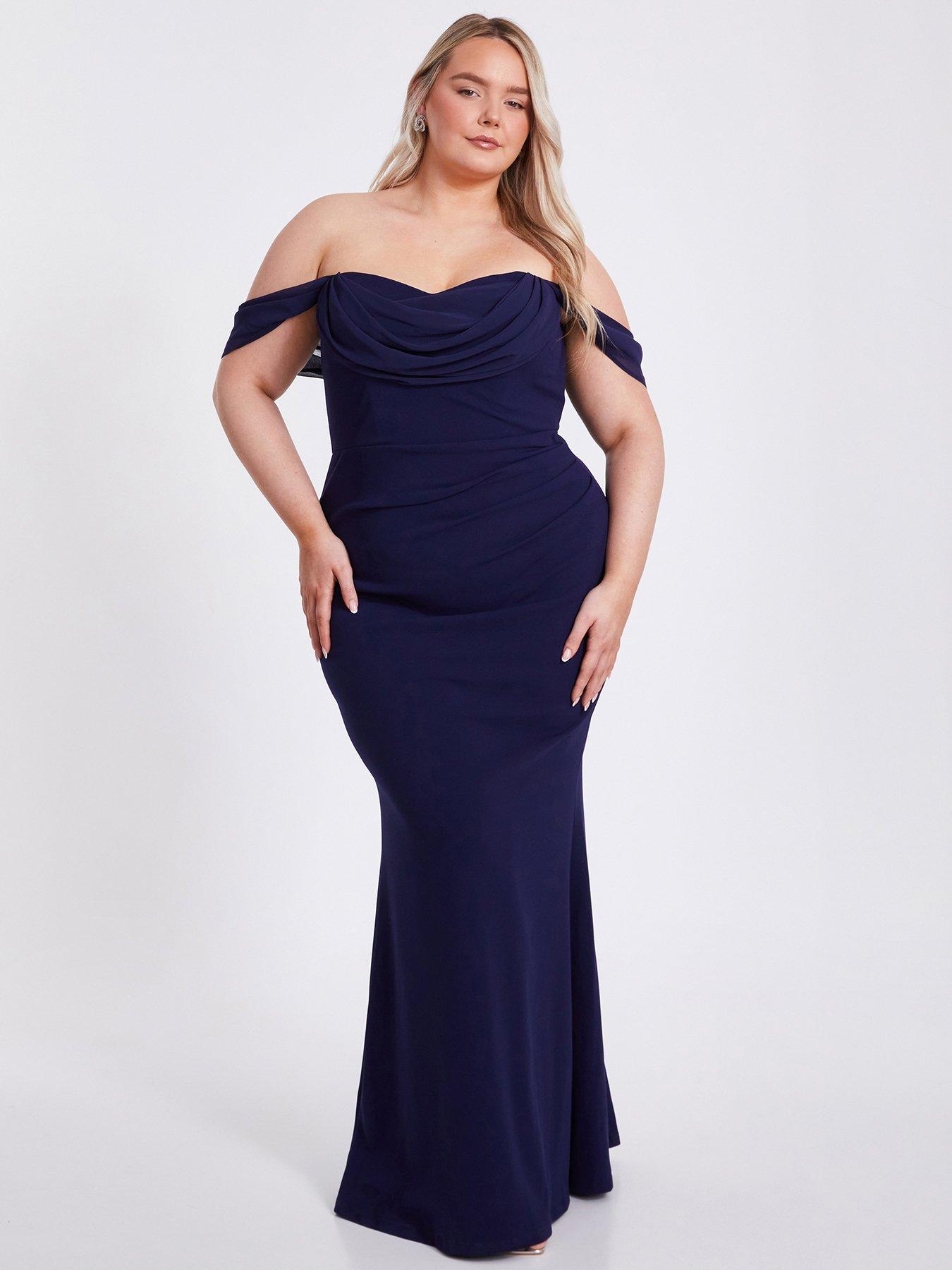 quiz-curve-navy-chiffon-bardot-maxi-dress