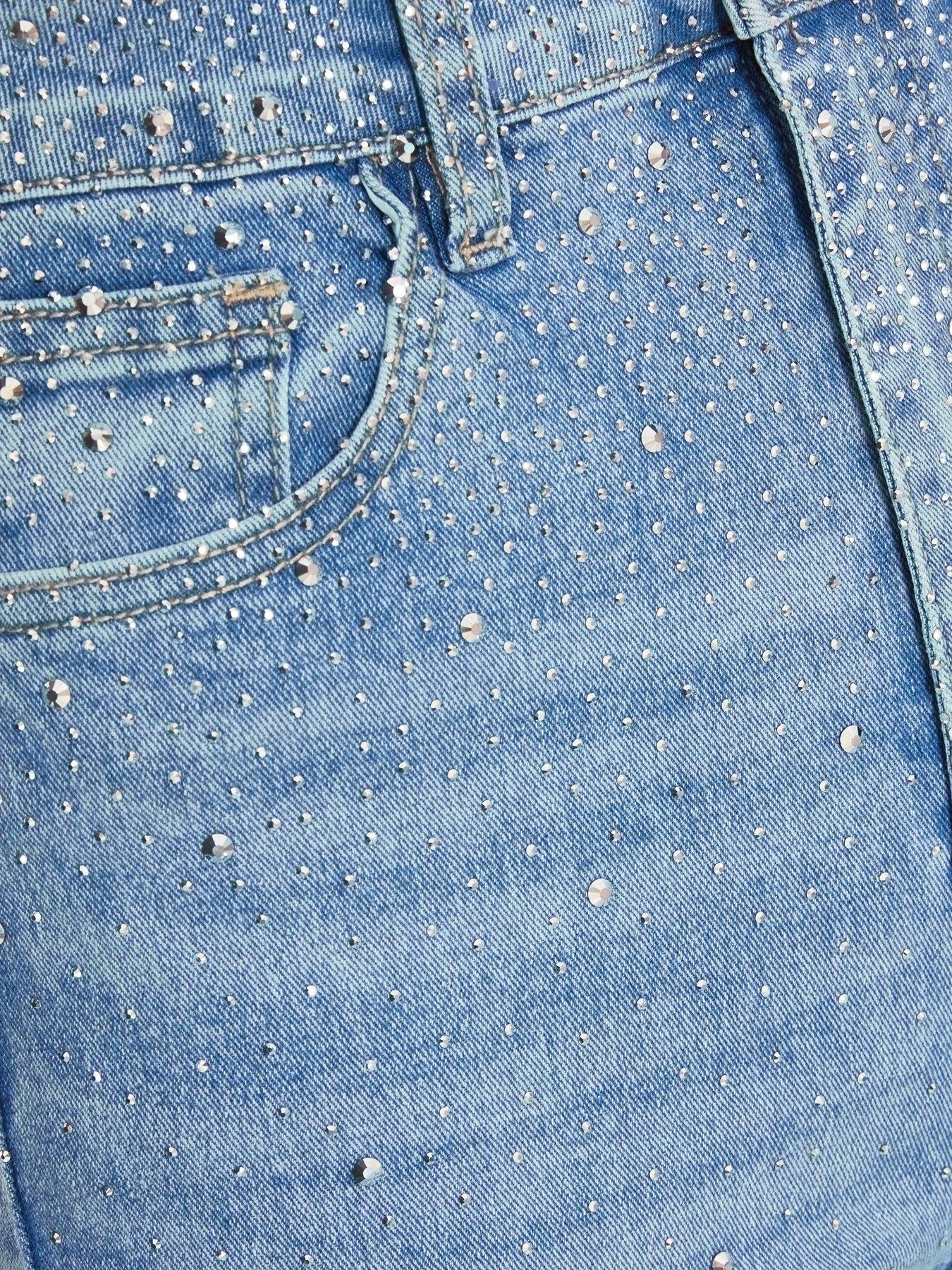  image of quiz-light-denim-embellished-jeans