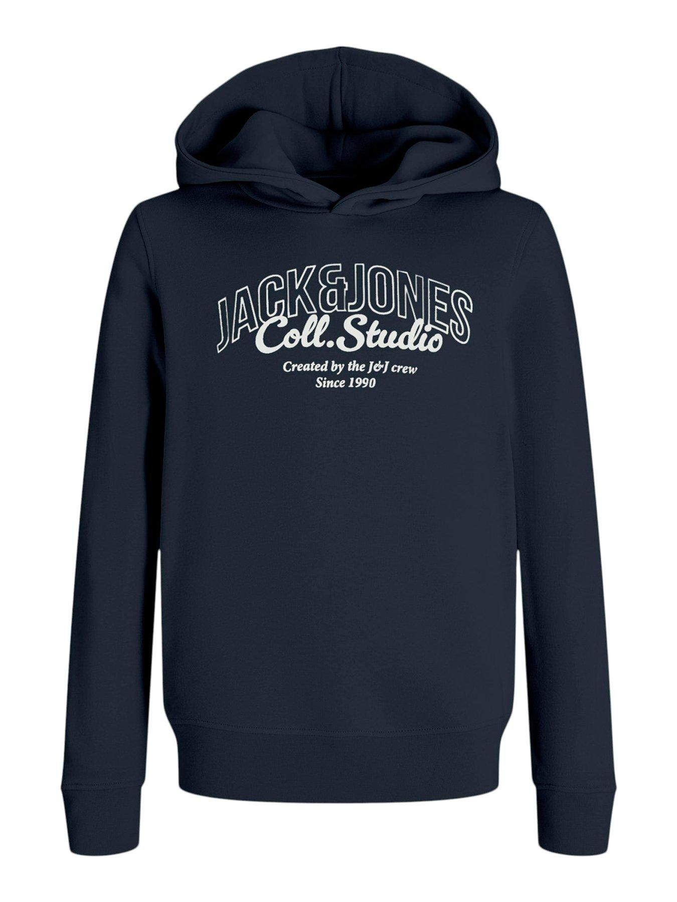 Image 2 of 3 of Jack & Jones Junior Boys Makoto Hoody Sweat Set - Navy