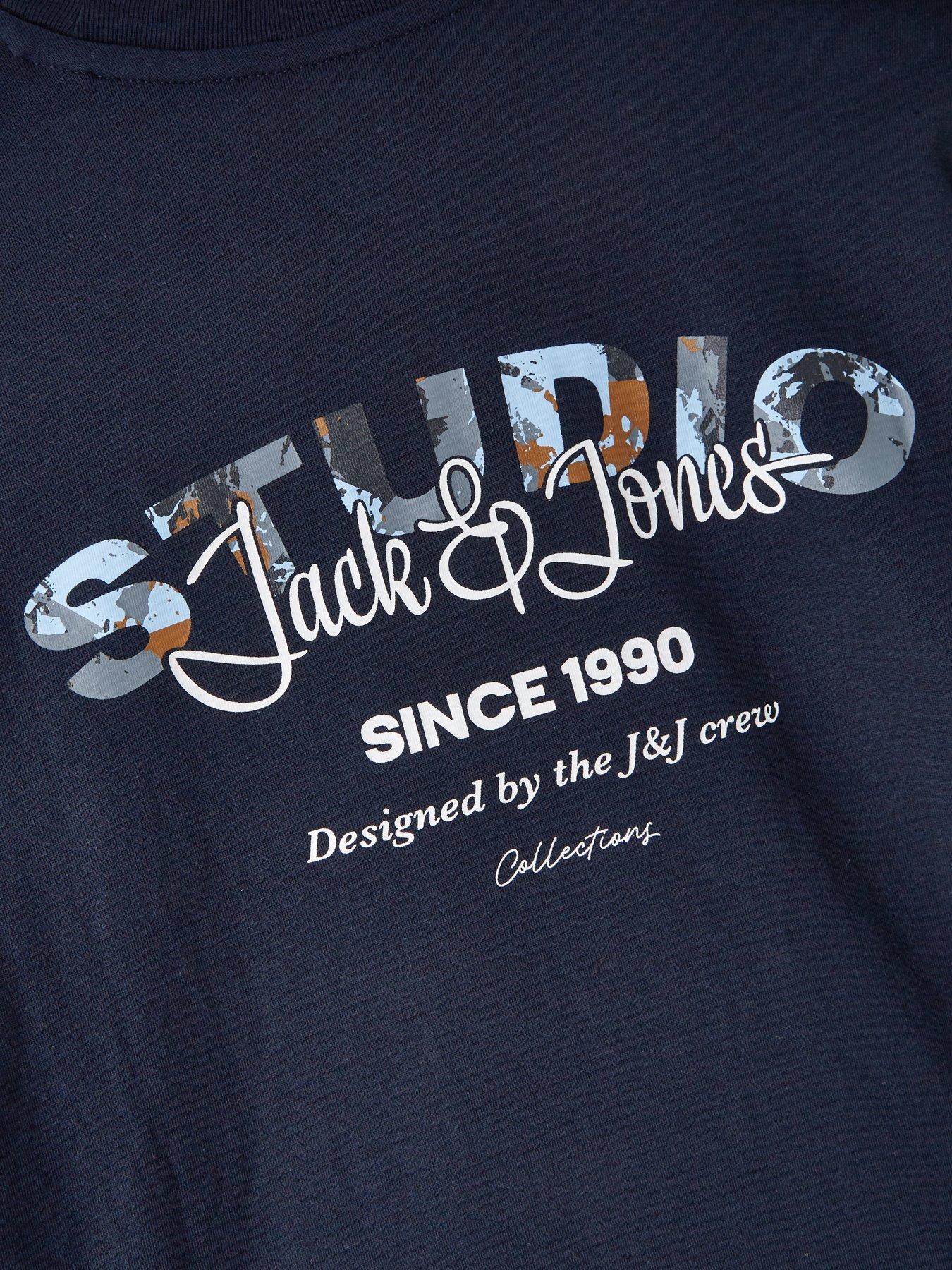  image of jack-jones-junior-boys-yuki-studio-back-print-short-sleeve-t-shirt-navy