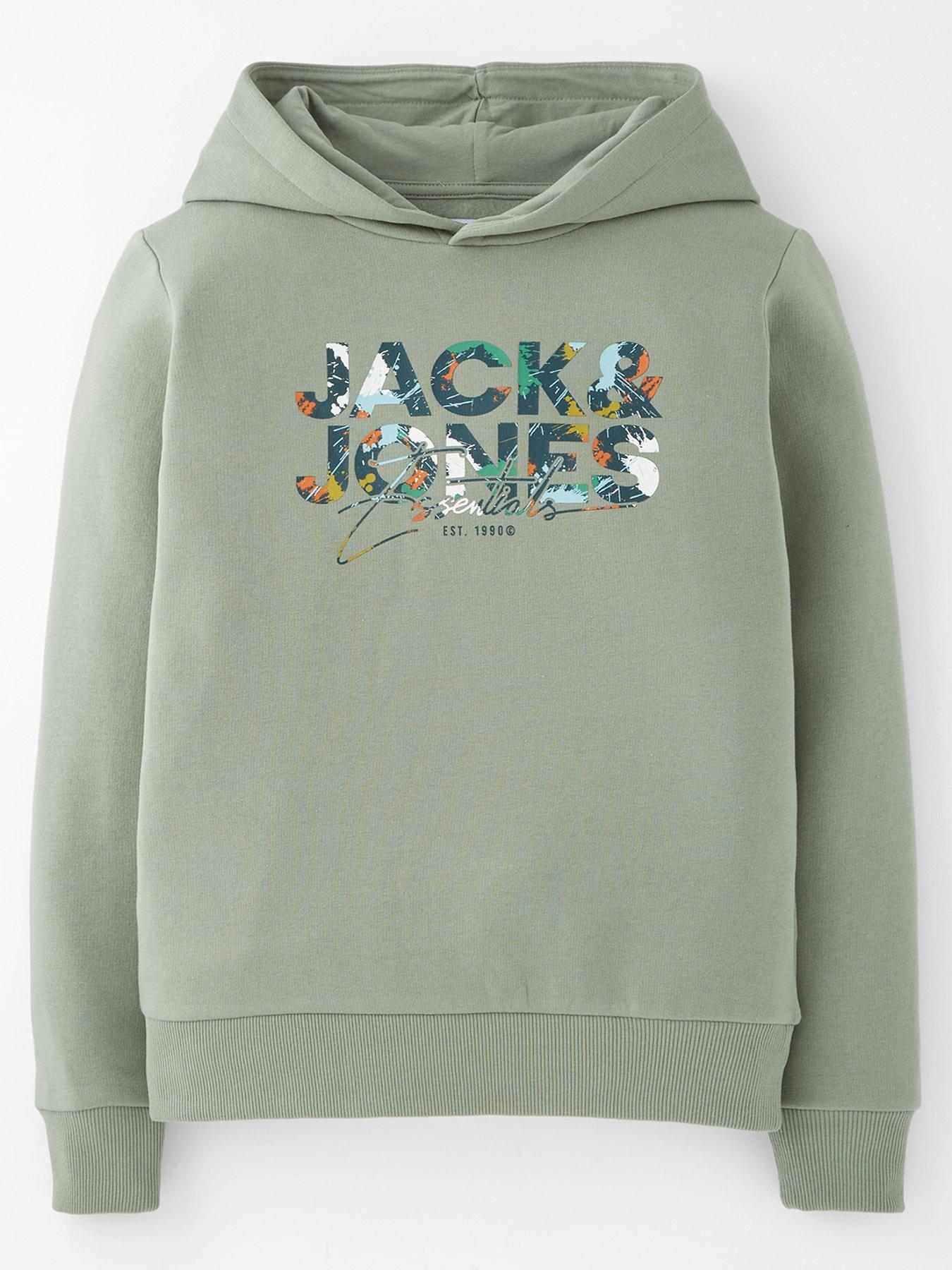 Image 2 of 7 of Jack & Jones Junior Boys Printed Hoody - Iceberg - Green