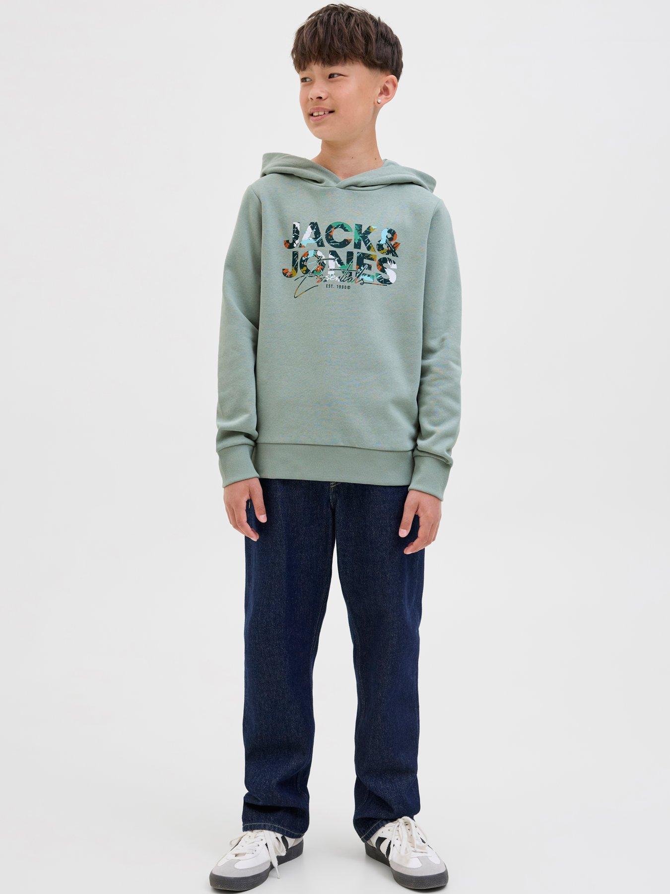 Image 6 of 7 of Jack & Jones Junior Boys Printed Hoody - Iceberg - Green