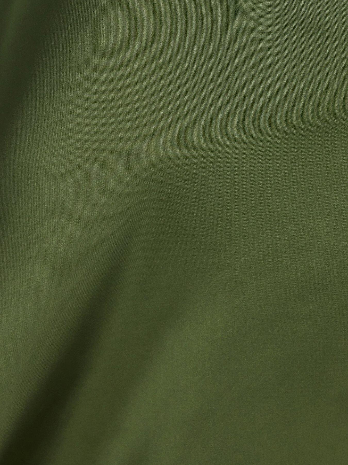  image of quiz-khaki-satin-ruched-midi-dress