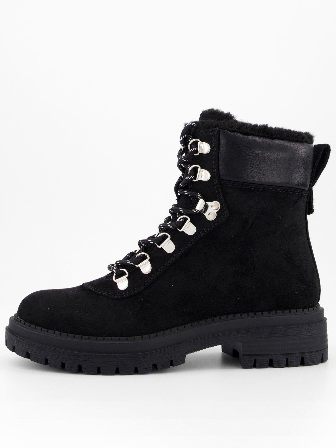  image of the-very-collection-lace-up-hiker-boot-black