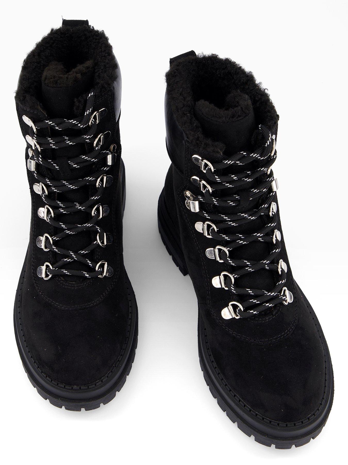  image of the-very-collection-lace-up-hiker-boot-black