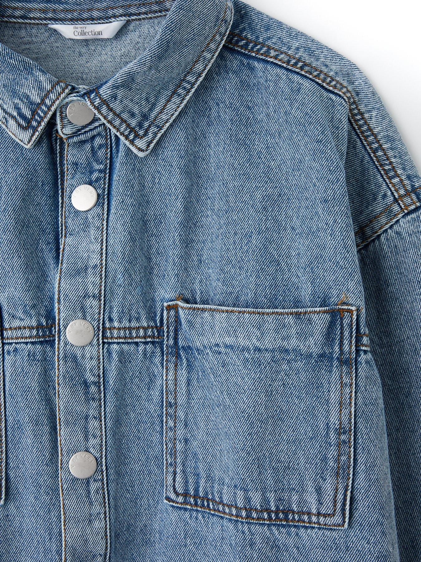  image of the-very-collection-girls-denim-shirt-and-animal-flare-legging-outfit-print