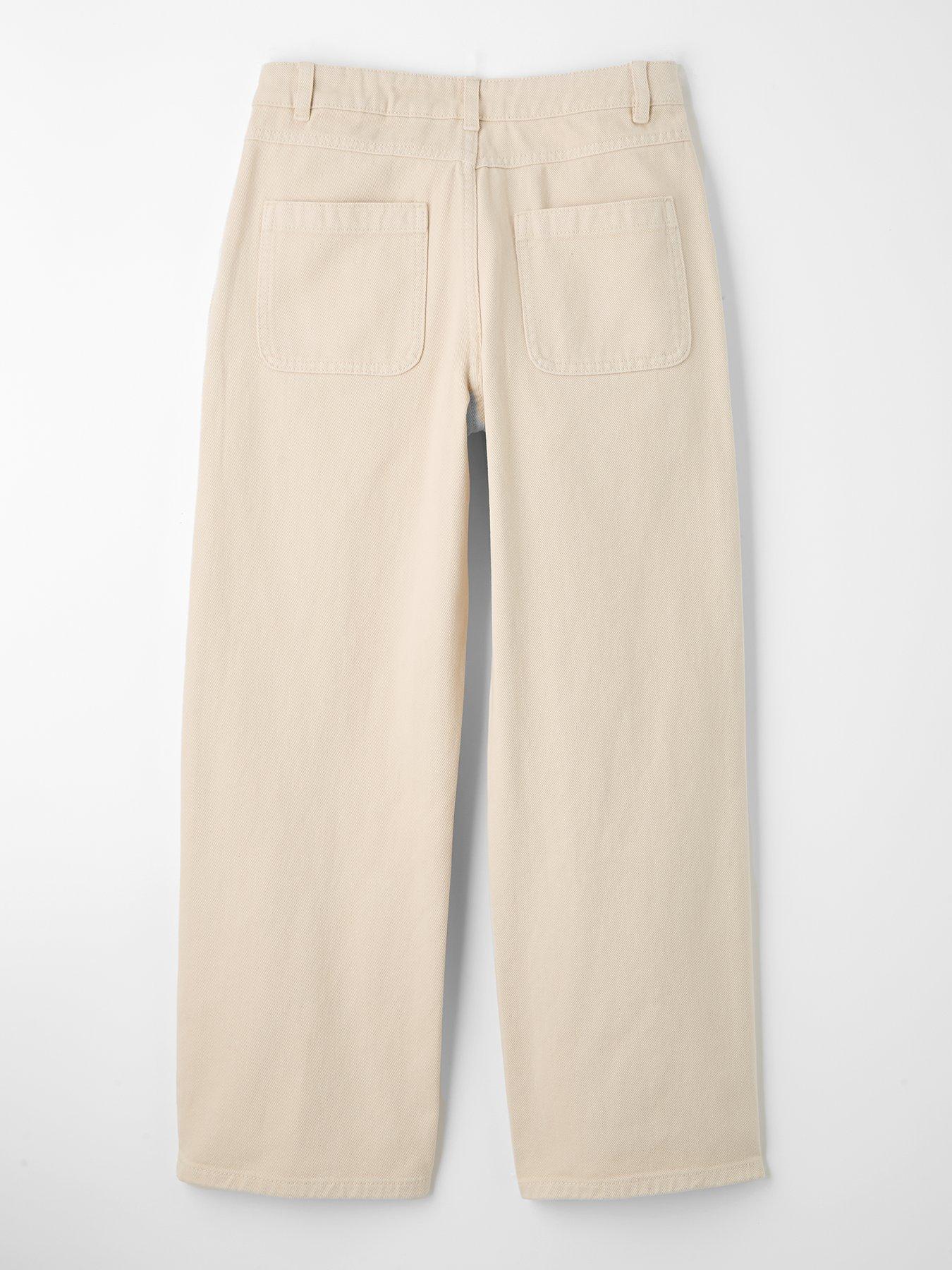  image of the-very-collection-girls-beige-twill-trousers-cream