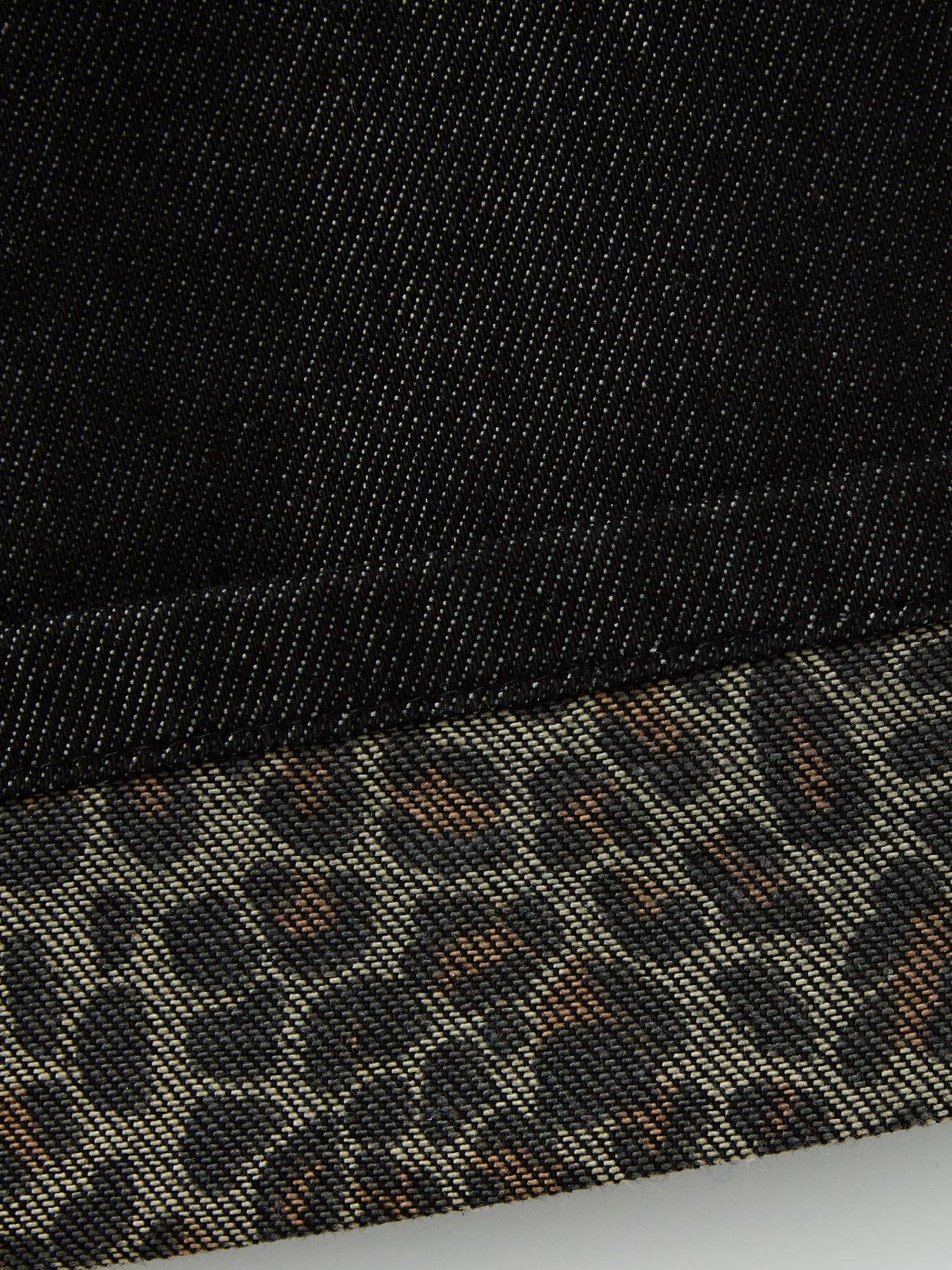 Image 4 of 5 of The Very Collection Girls Fold Up Hem With Leopard Print Detail Straight Leg Jeans - Black