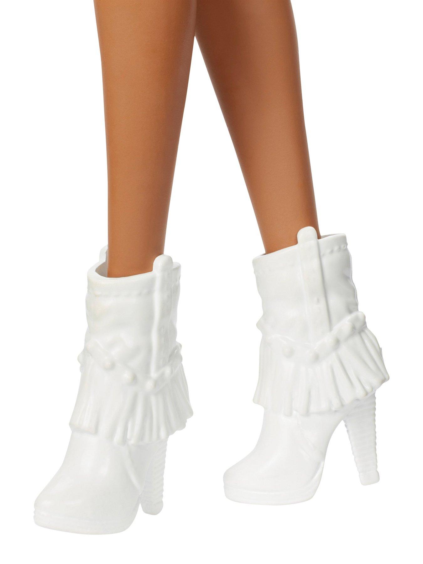 Image 5 of 6 of Barbie Fashionistas Doll #239 in Sparkly Silver Dress with Cowboy Hat and Boots, Black Hair