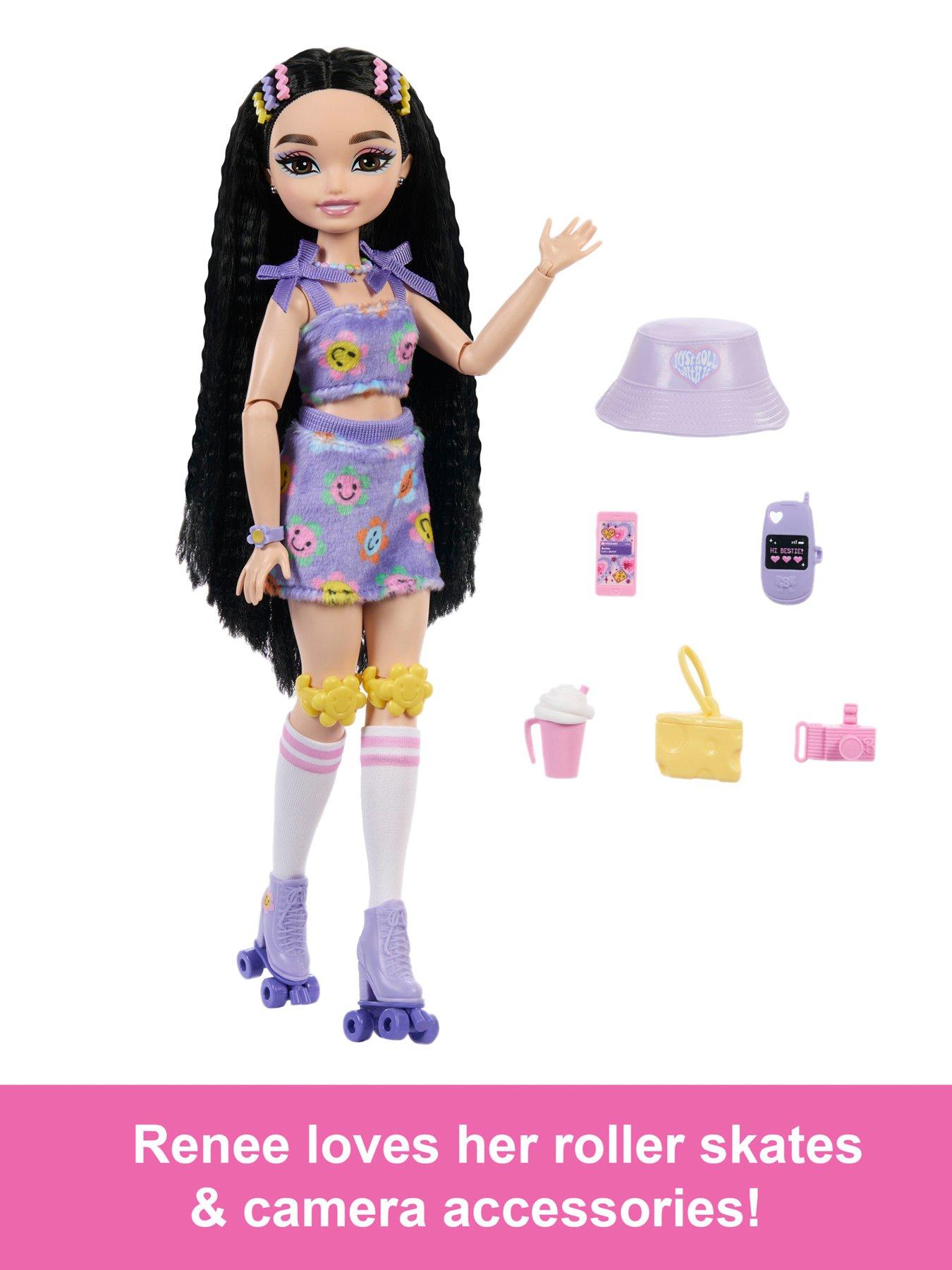  image of barbie-dream-besties-barbie-renee-roller-skating-fashion-doll-with-12-video-amp-food-themed-accessories