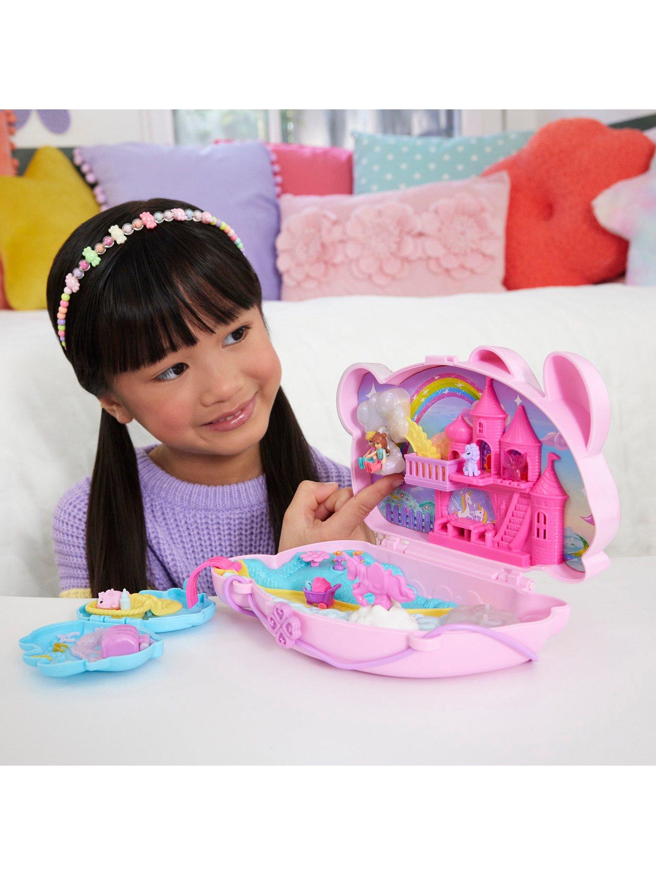 Image 2 of 8 of Polly Pocket 2-in-1 Bunny Fun Compact, Wearable Purse Playset with 2 Dolls & 12 Accessories Including Pets